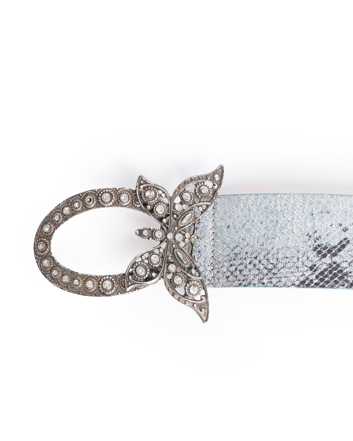 Roberto Cavalli Metallic Butterfly Buckle Belt