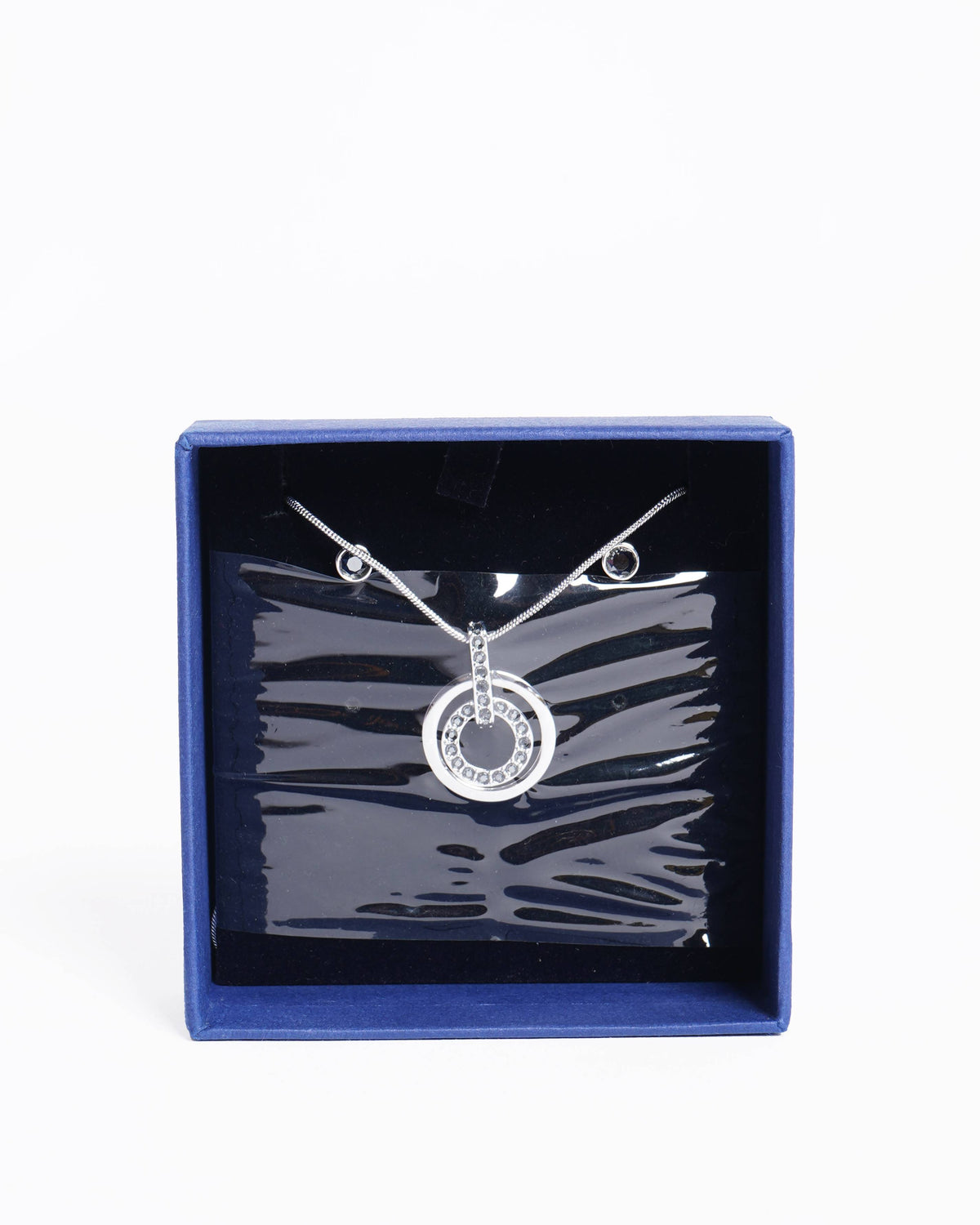 New Swarovski Necklace Earrings Circle Set