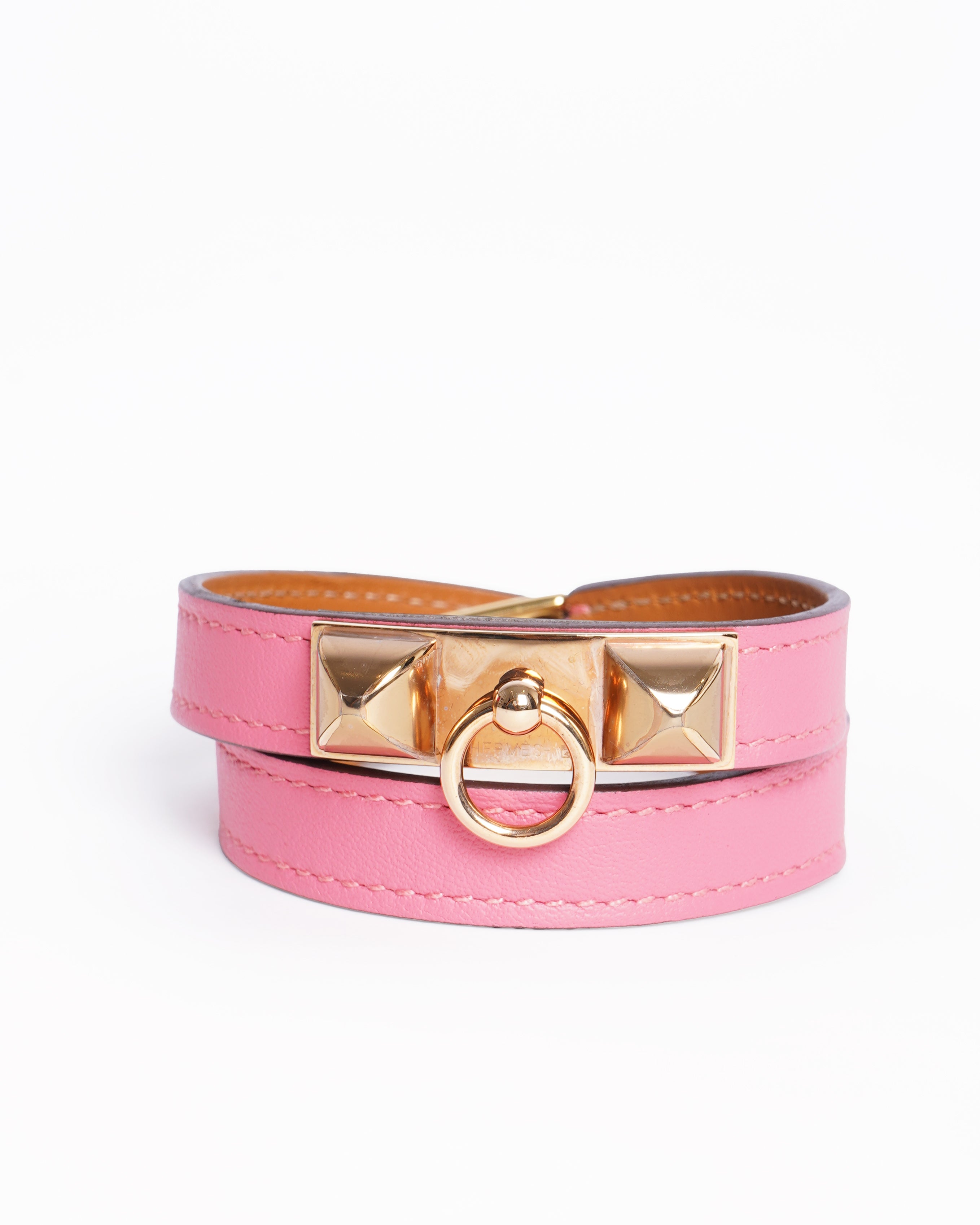 New Hermes rival medor double tour pink bracelet