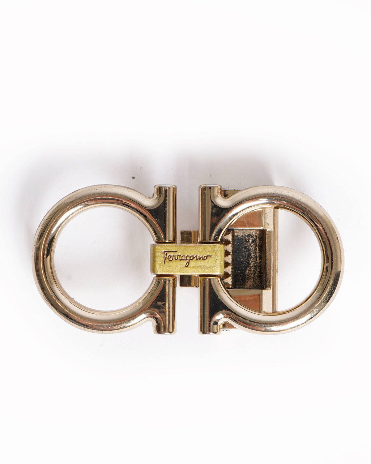 Salvatore Ferragamo Polished Gold-Tone Iconic Gancini Belt Buckle