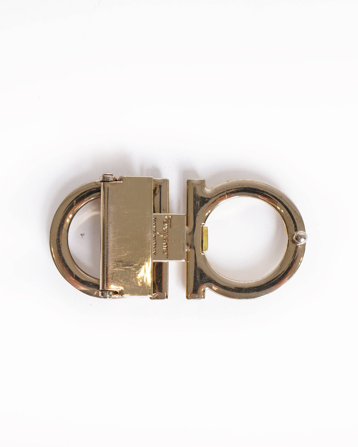 Salvatore Ferragamo Polished Gold-Tone Iconic Gancini Belt Buckle