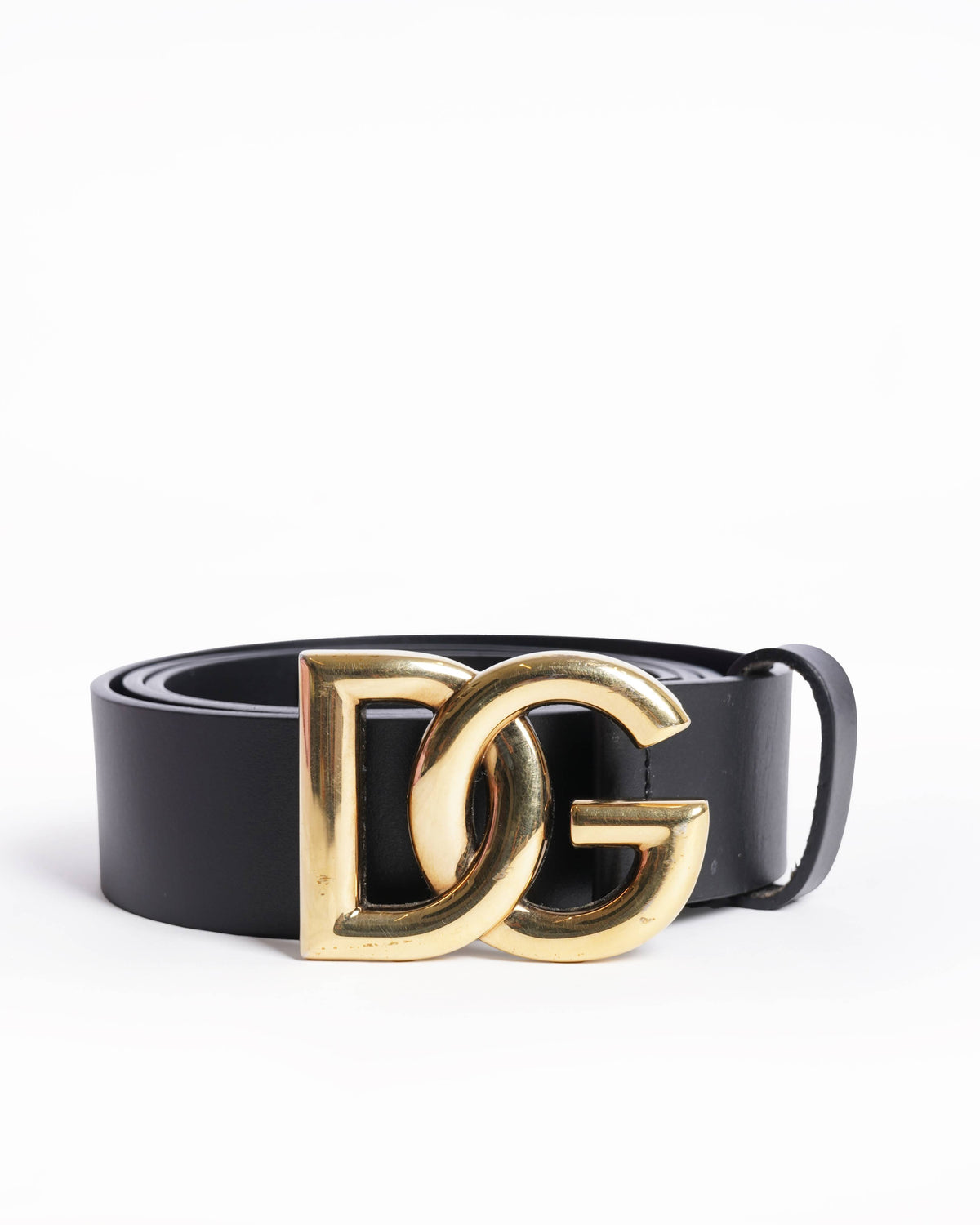 Dolce & Gabbana Lux leather belt with crossover DG logo buckle