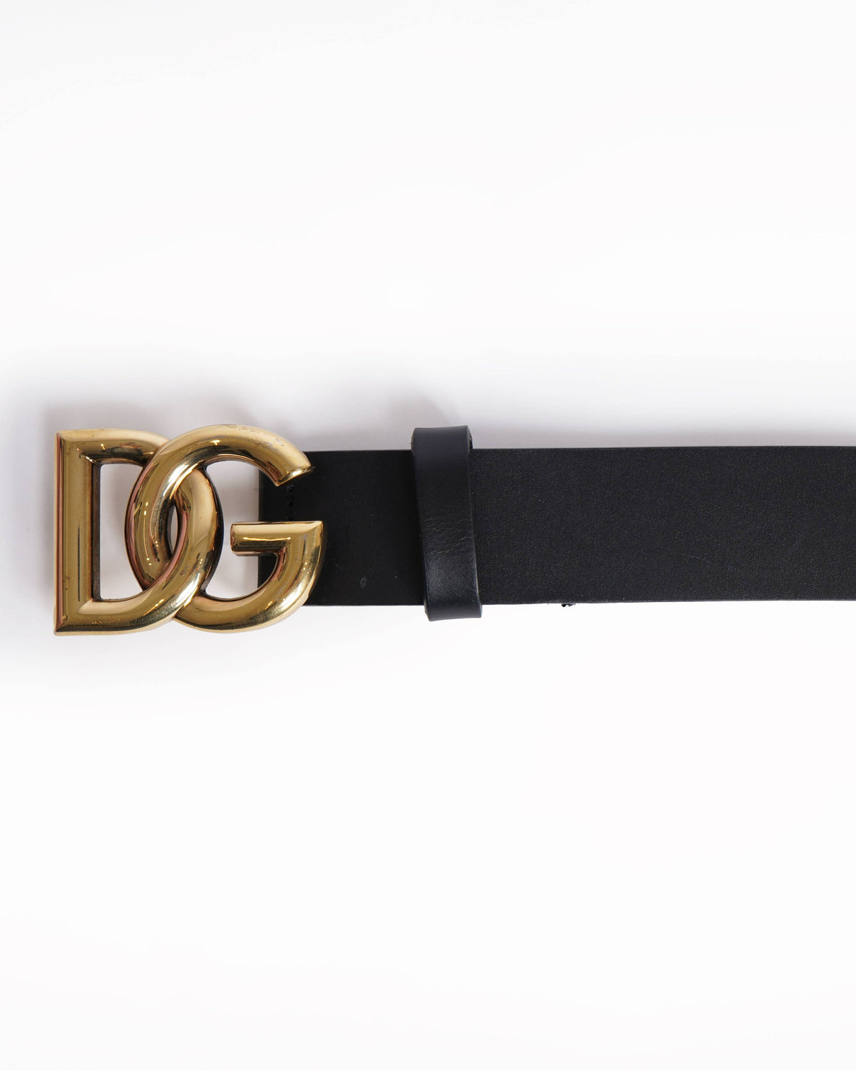 Dolce & Gabbana Lux leather belt with crossover DG logo buckle