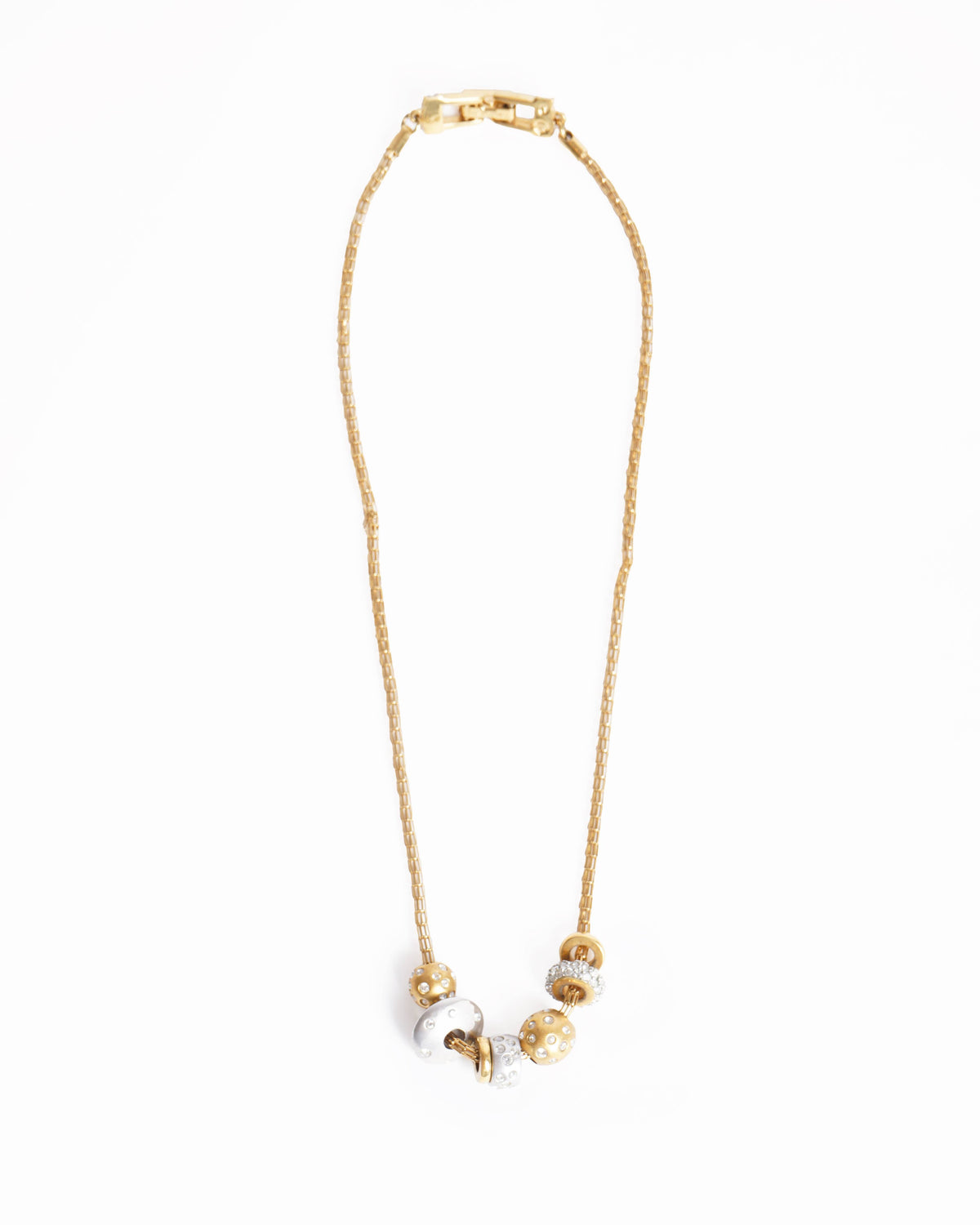 Swarovski dual tone studded crystal necklace