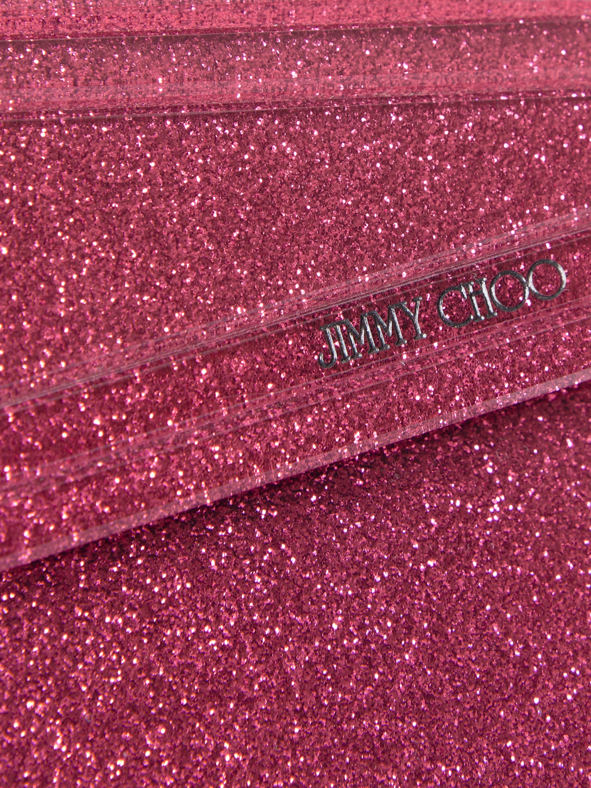 Jimmy Choo Pink Acrylic Shimmer Crossbody Bag
