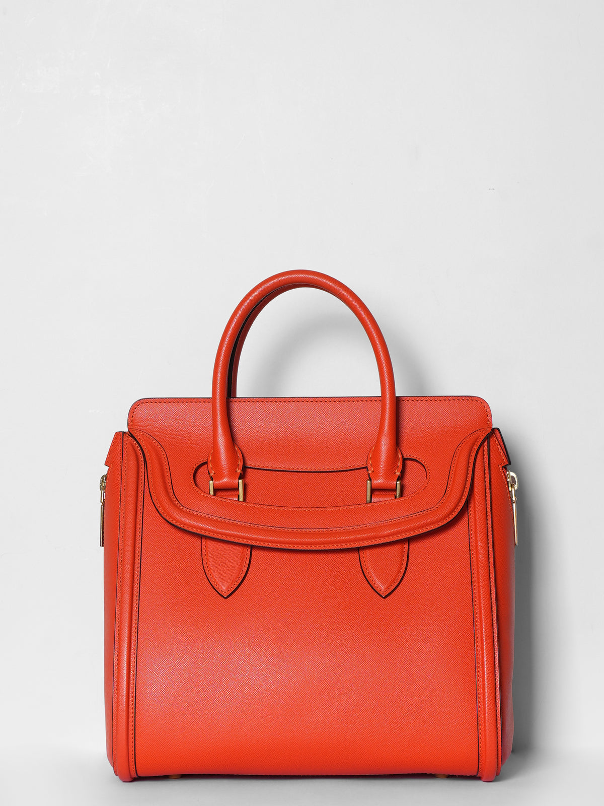 Alexander McQueen Orange Leather Heroine Large Satchel Bag
