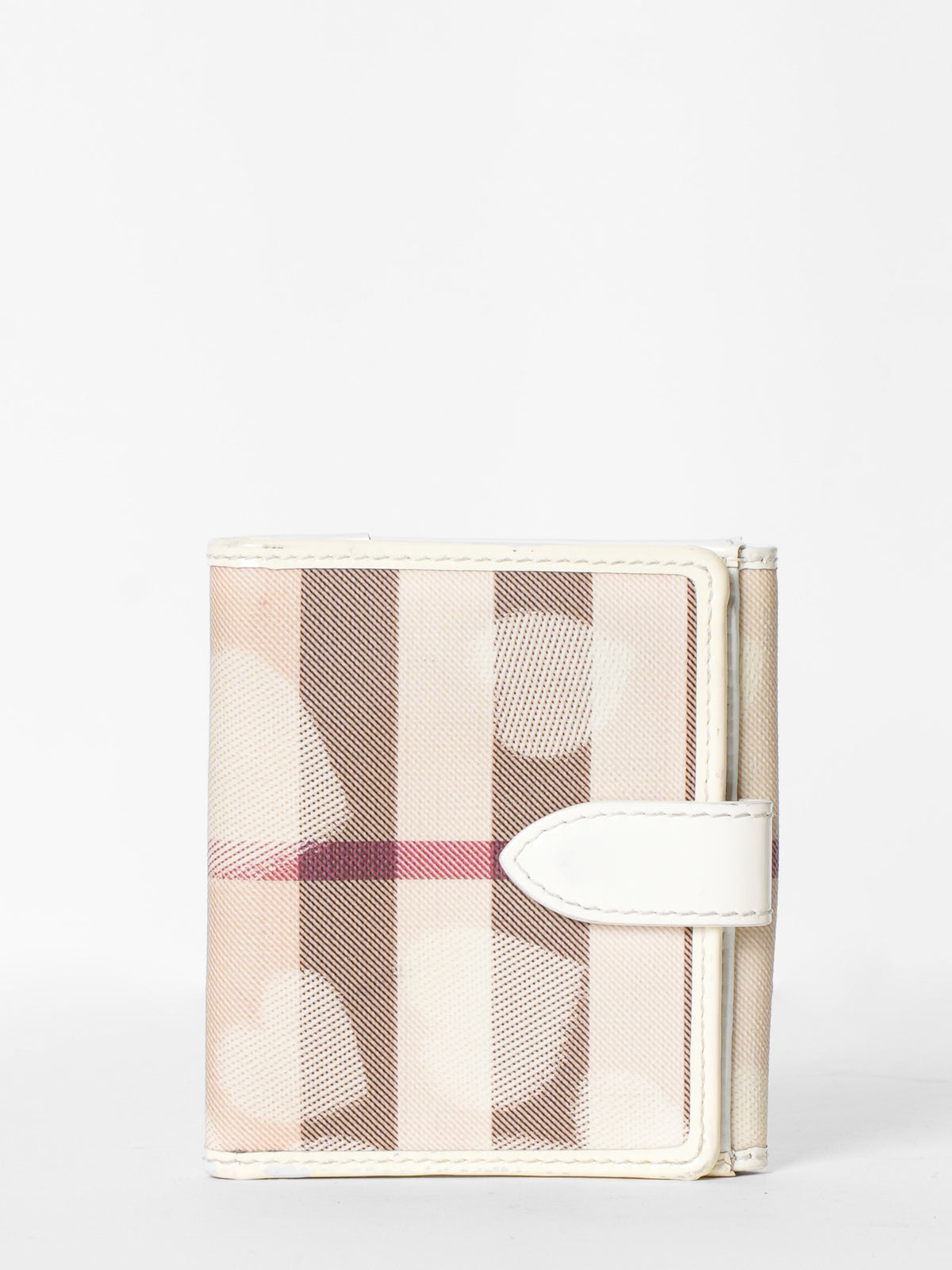 Burberry Beige Nova Check PVC Heart Compact Wallet