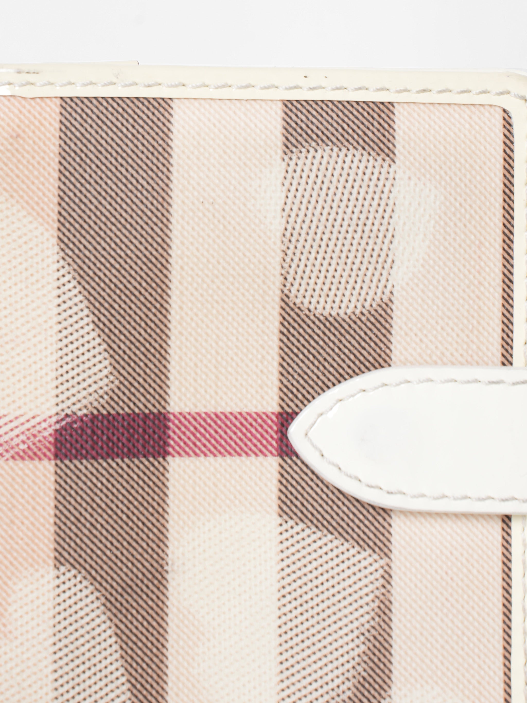 Burberry Beige Nova Check PVC Heart Compact Wallet