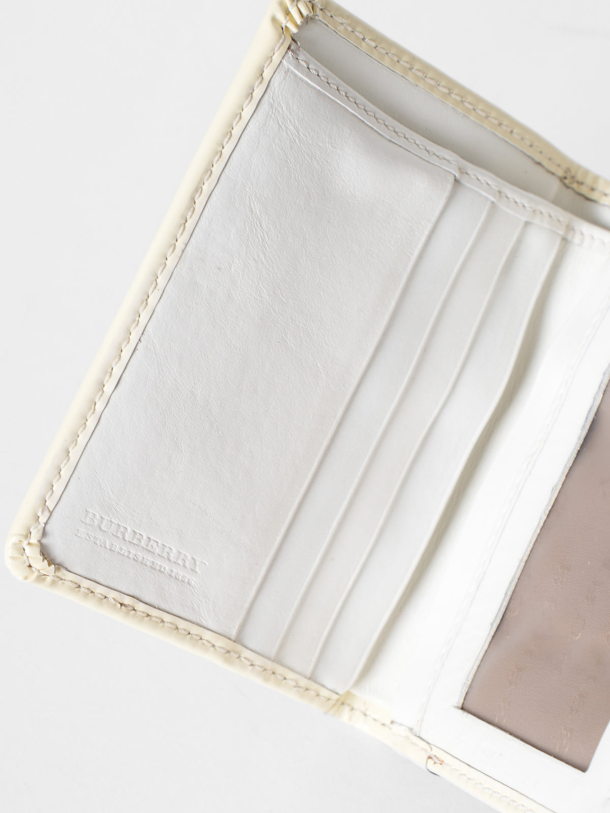 Burberry Beige Nova Check PVC Heart Compact Wallet