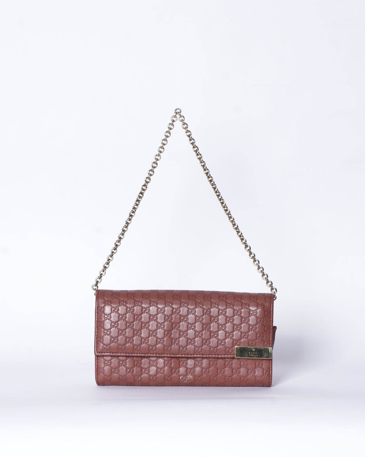 Gucci Signature Chain Wallet microguccisimmo Bouganville Bag