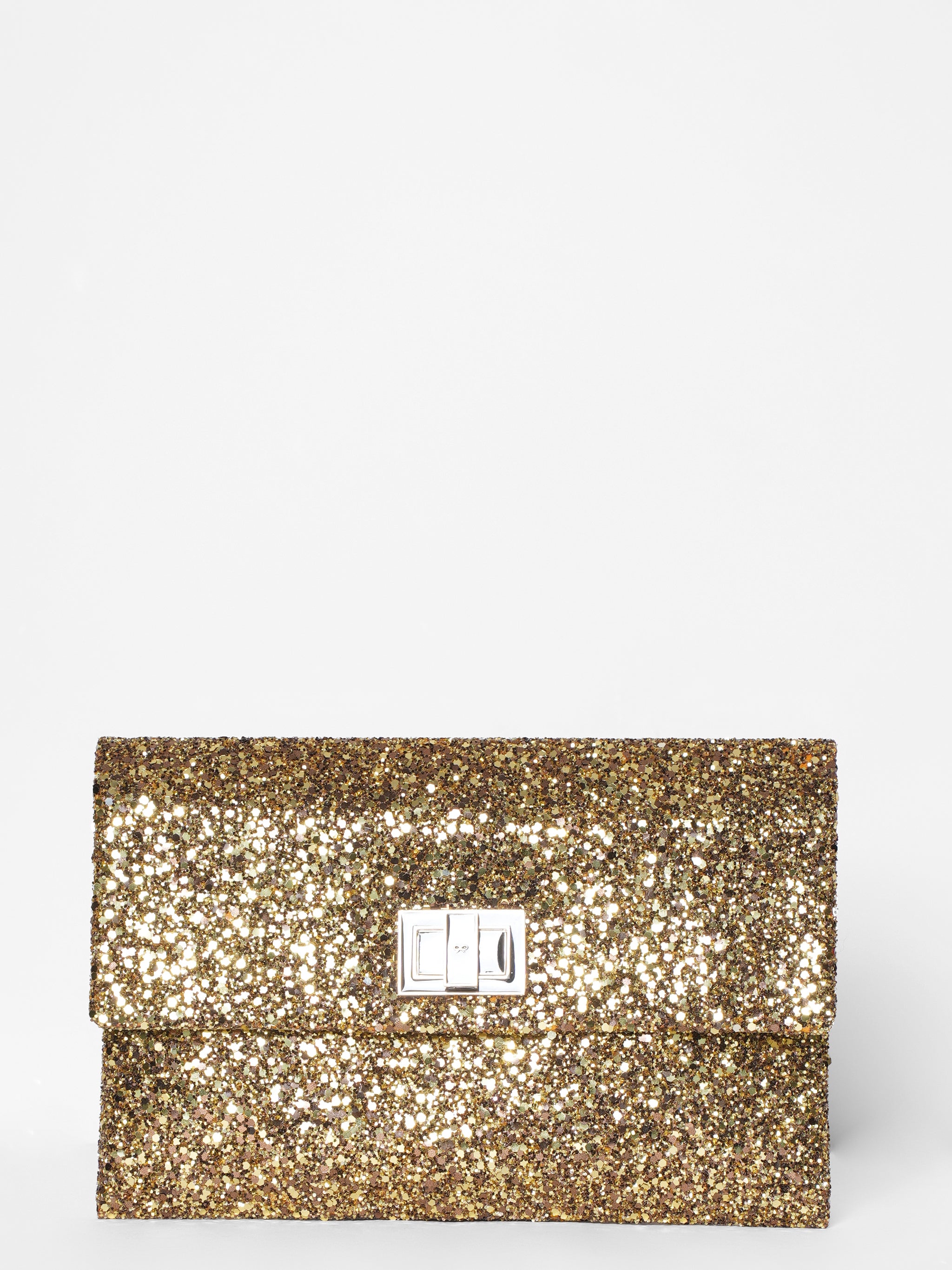New Anya Hindmarch Valorie Glitter Clutch Bag