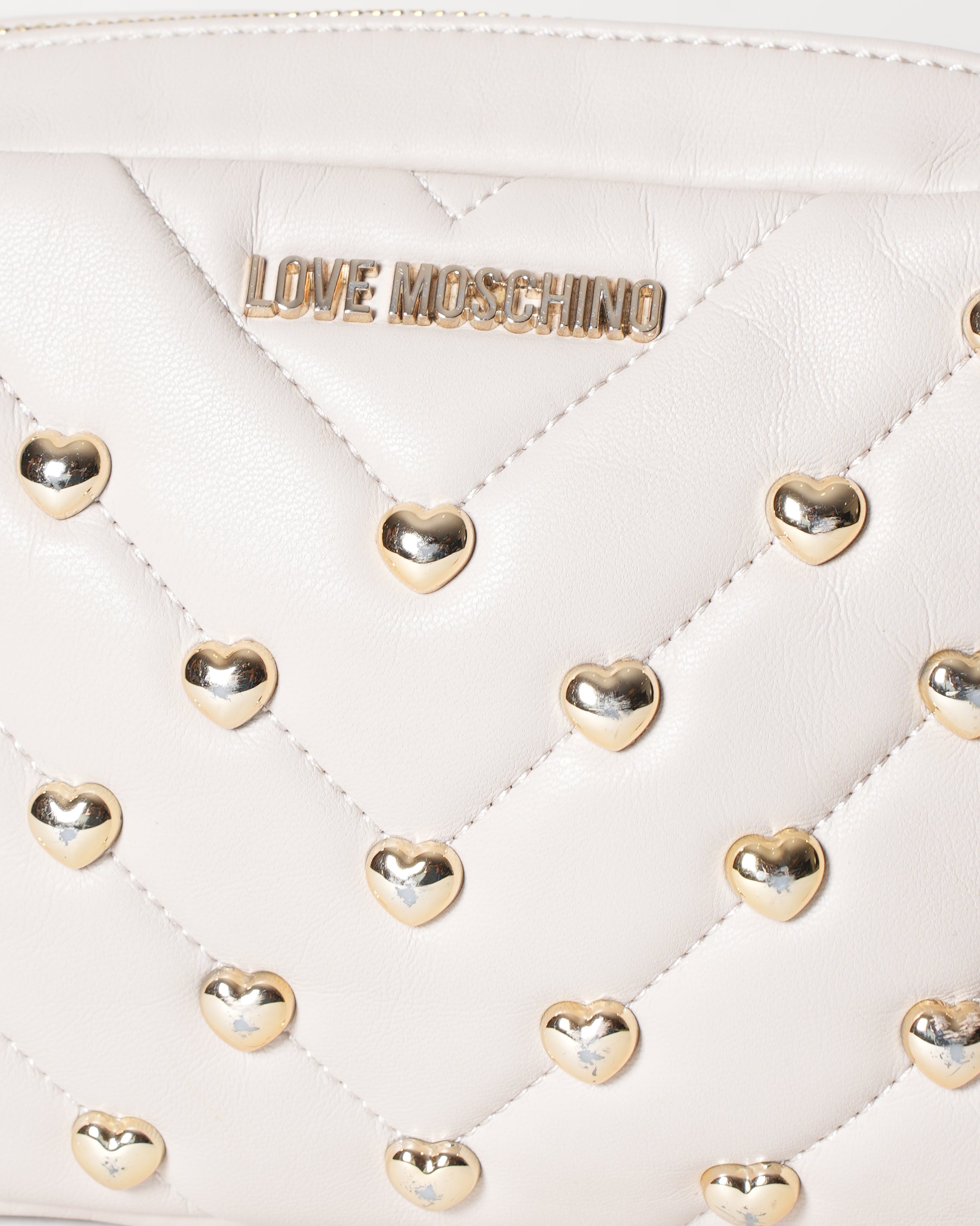 Love Moschino Quilted Crossbody In Beige