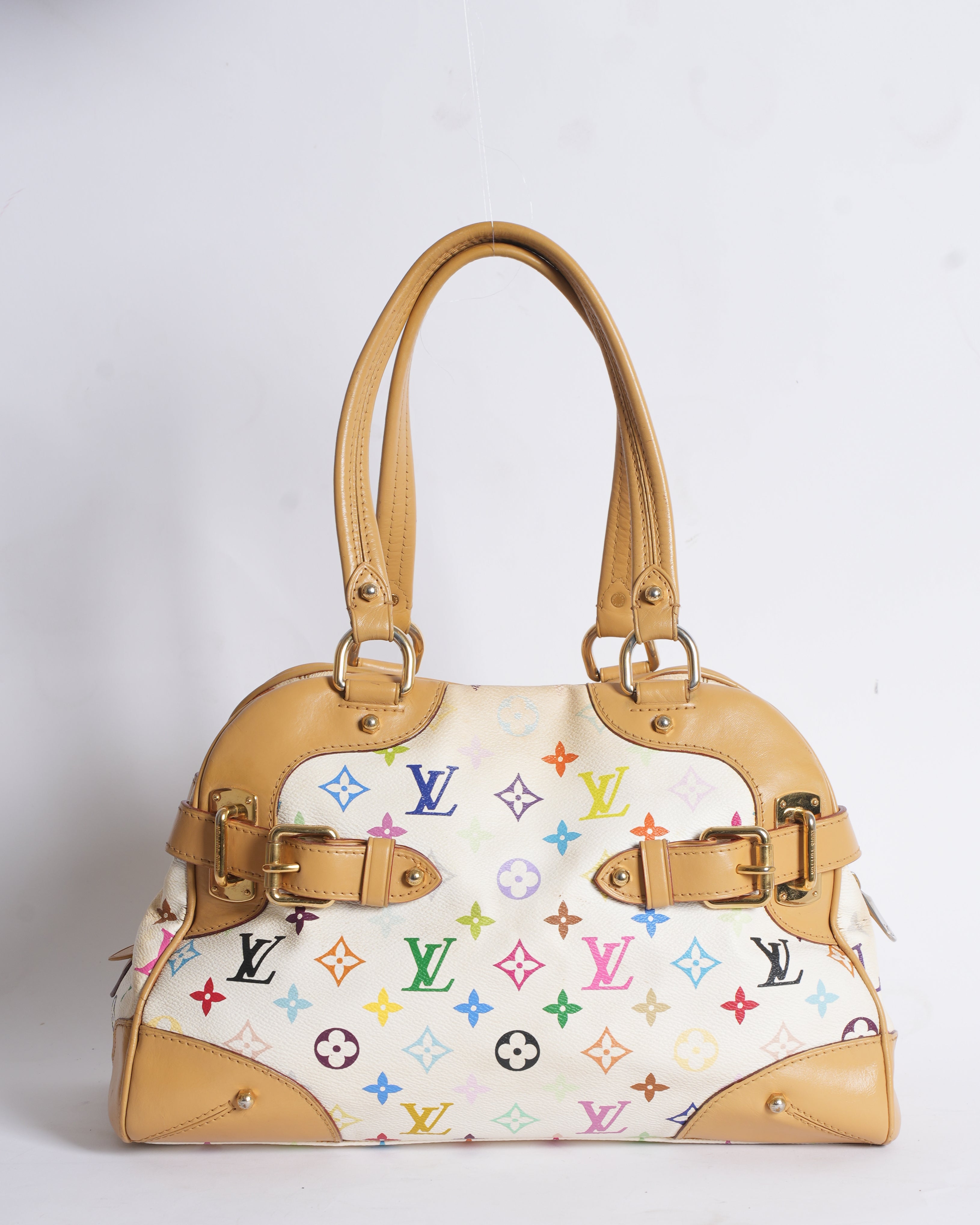 LV White Monogram Multicolour Claudia Handbag