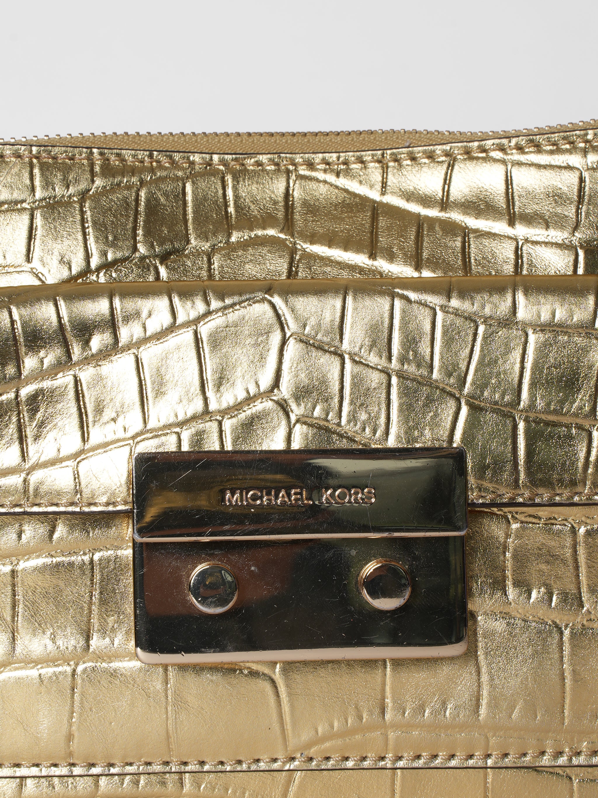 Michael Kors Small Flat Golden Crossbody Bag