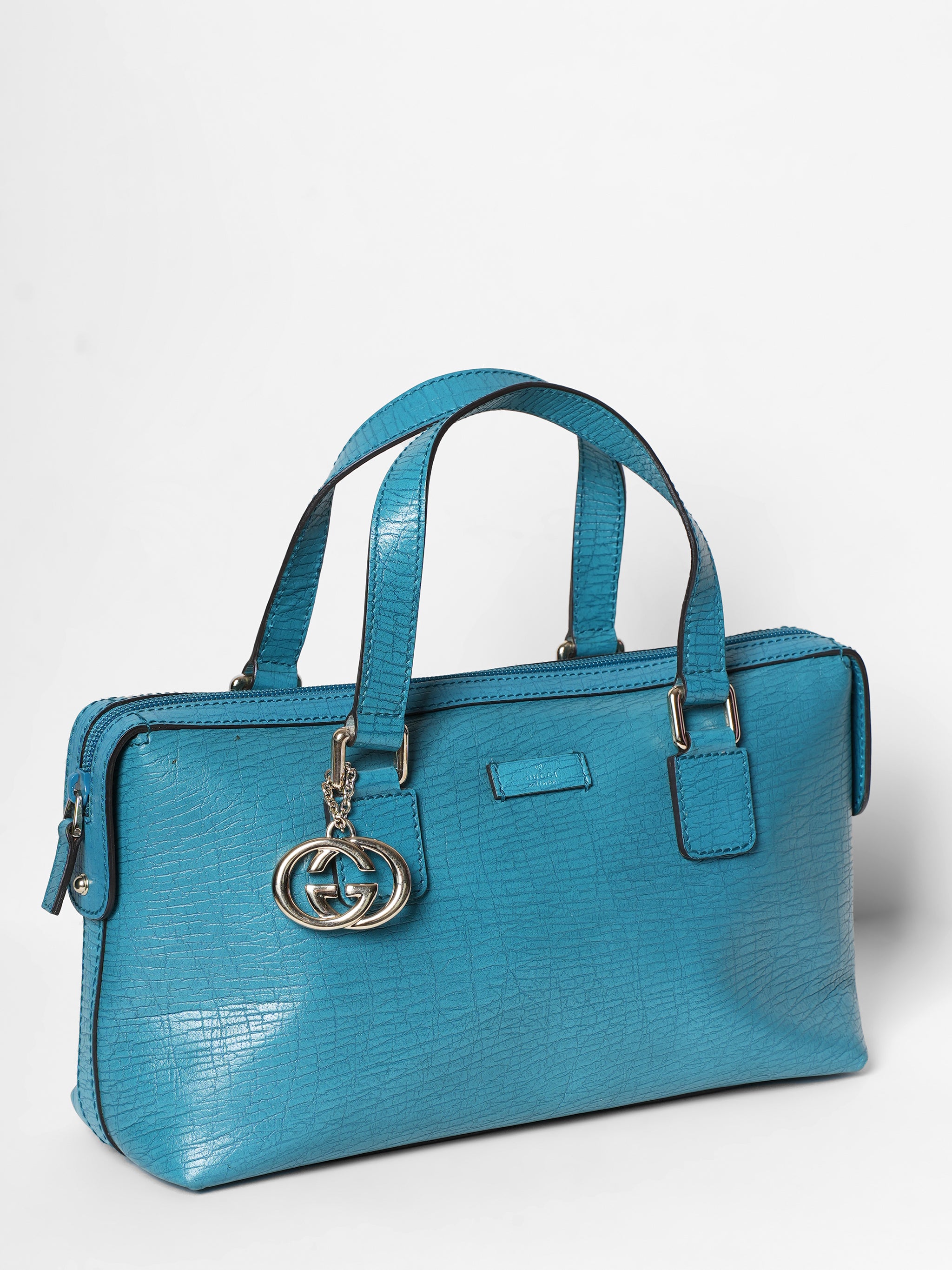 Gucci Small Boston Turquoise Bag