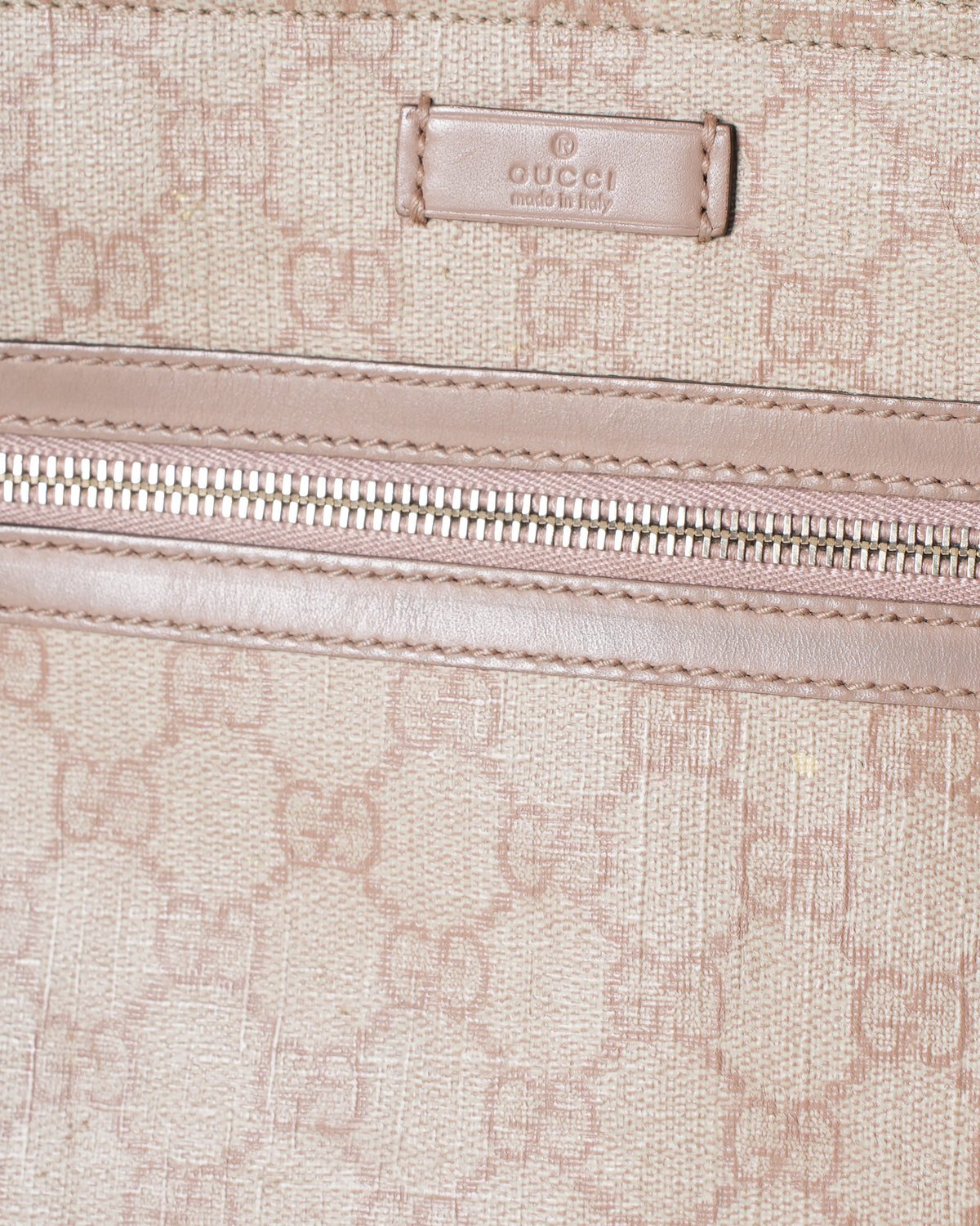 Gucci Beige Monogram Canvas Messenger Bag