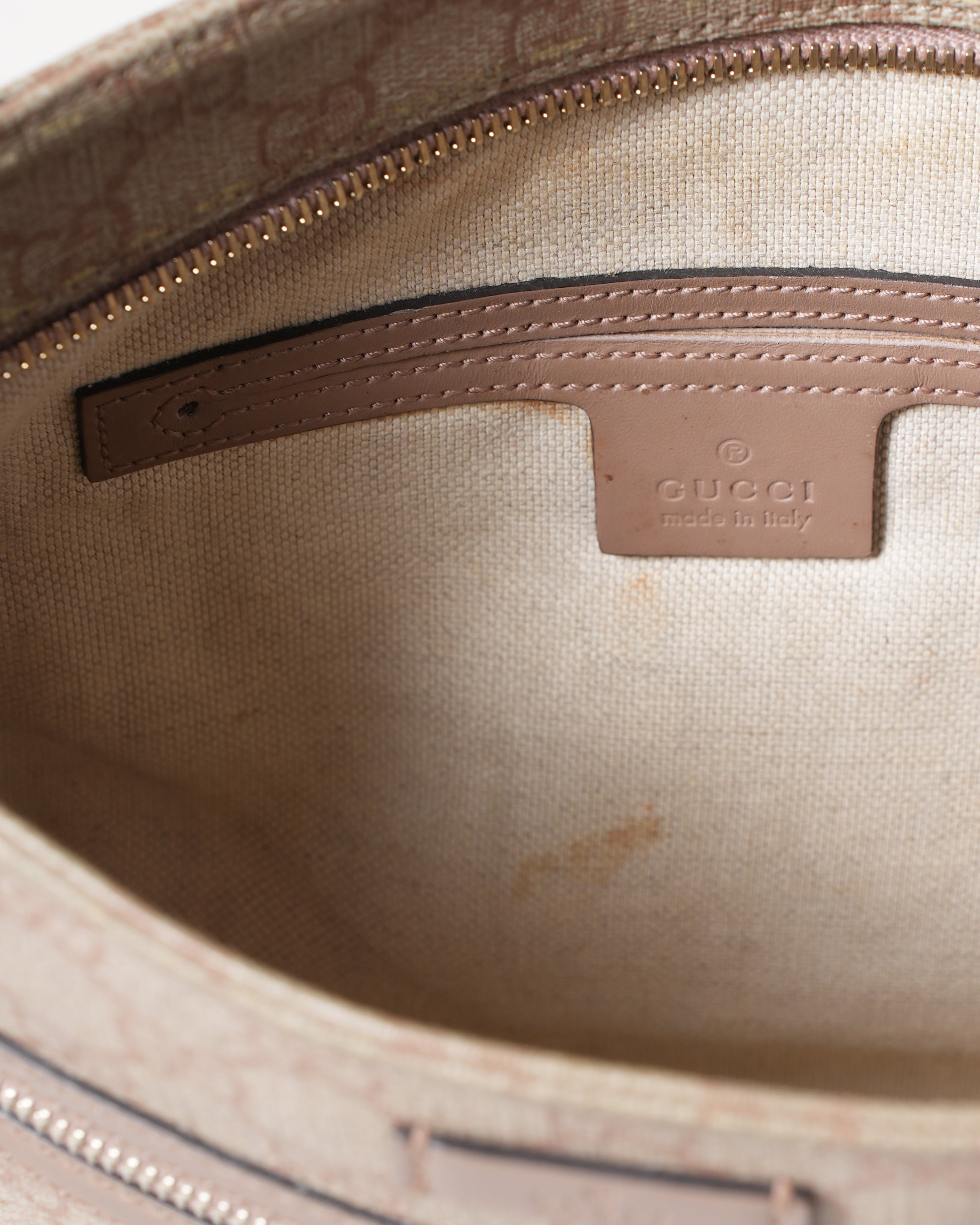 Gucci Beige Monogram Canvas Messenger Bag