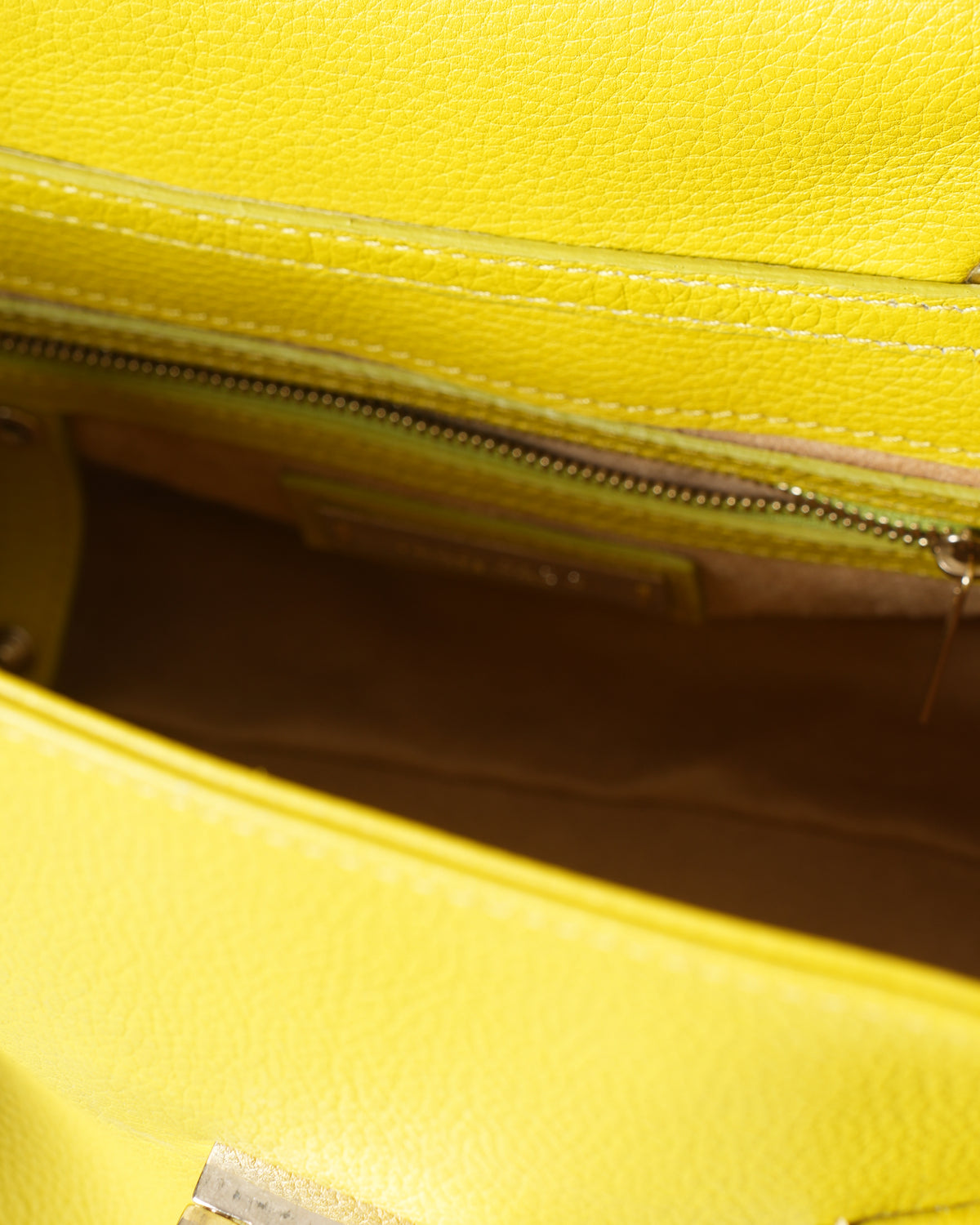 Jimmy Choo Yellow Leather Small Rosalie Top Handle Bag