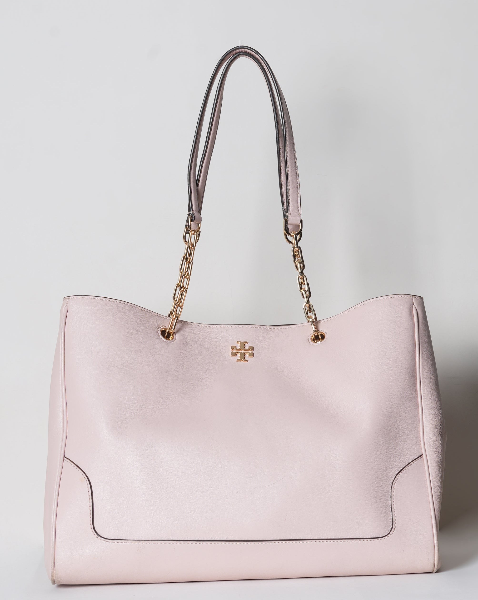 Tory Burch Leather Tote In Powder Pink