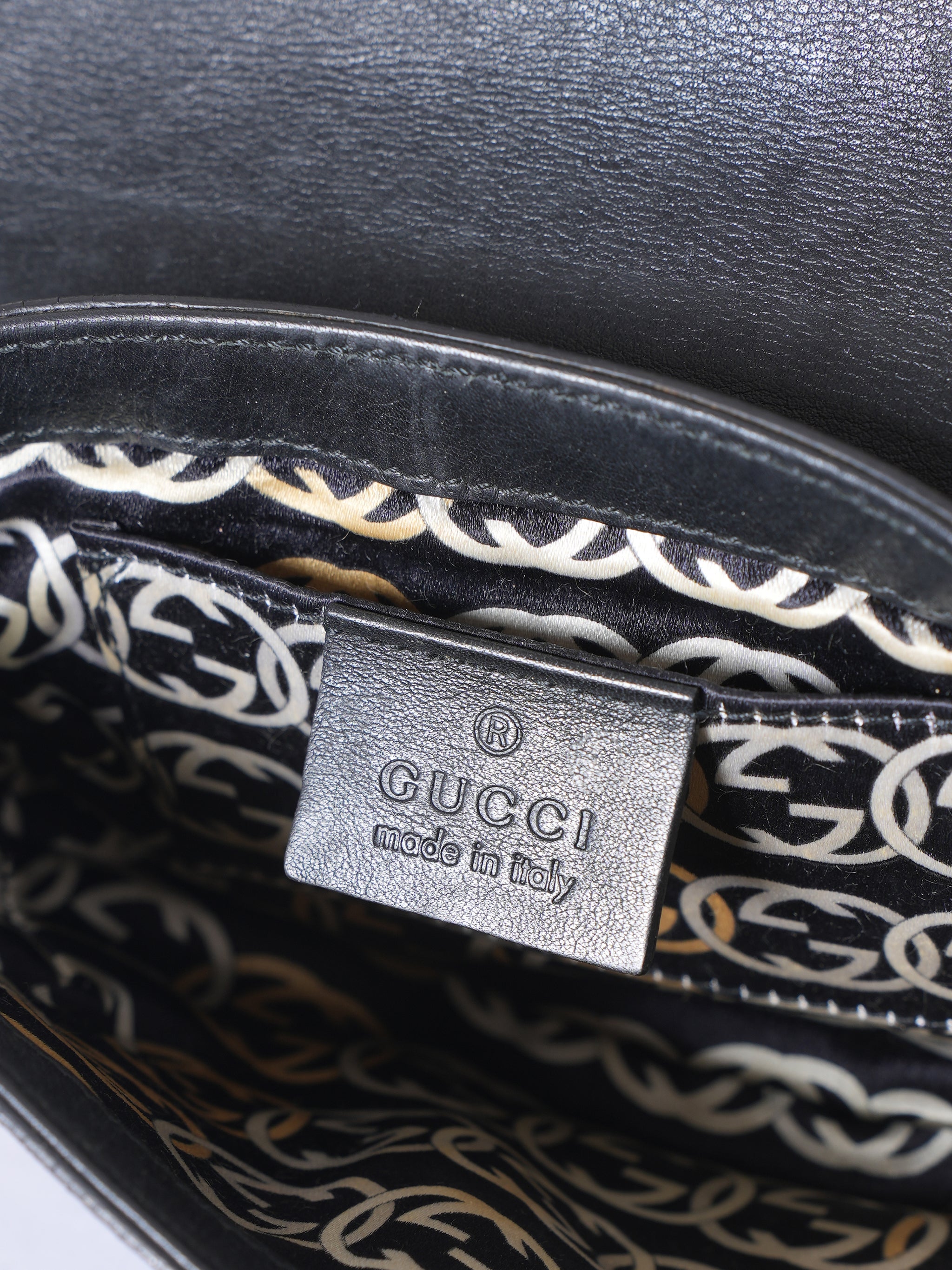 Gucci Black Embellished Suede Handbag