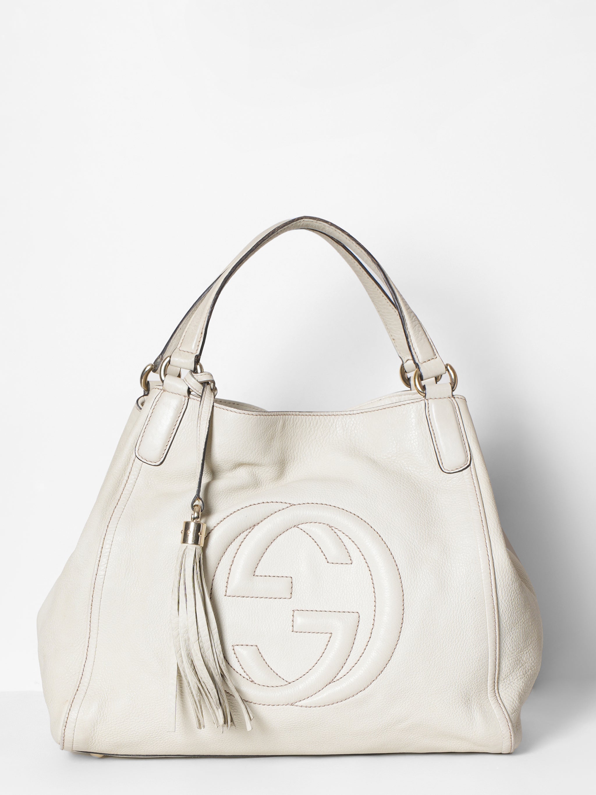 Gucci White Soho Tote Bag