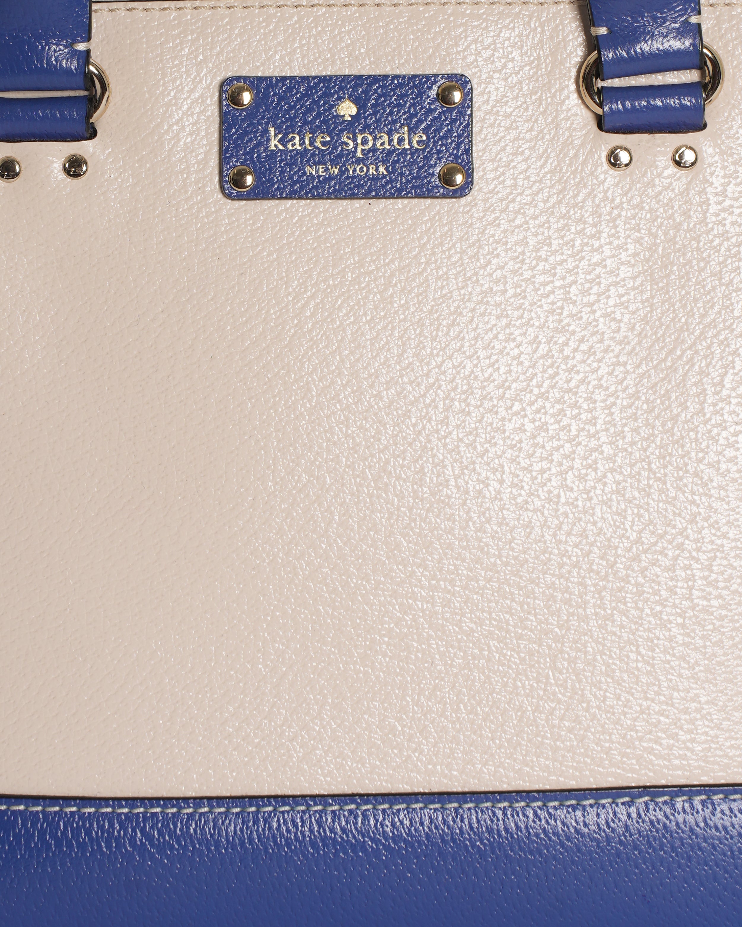 New Kate Spade Cream & Blue Rachelle Top Handle Bag