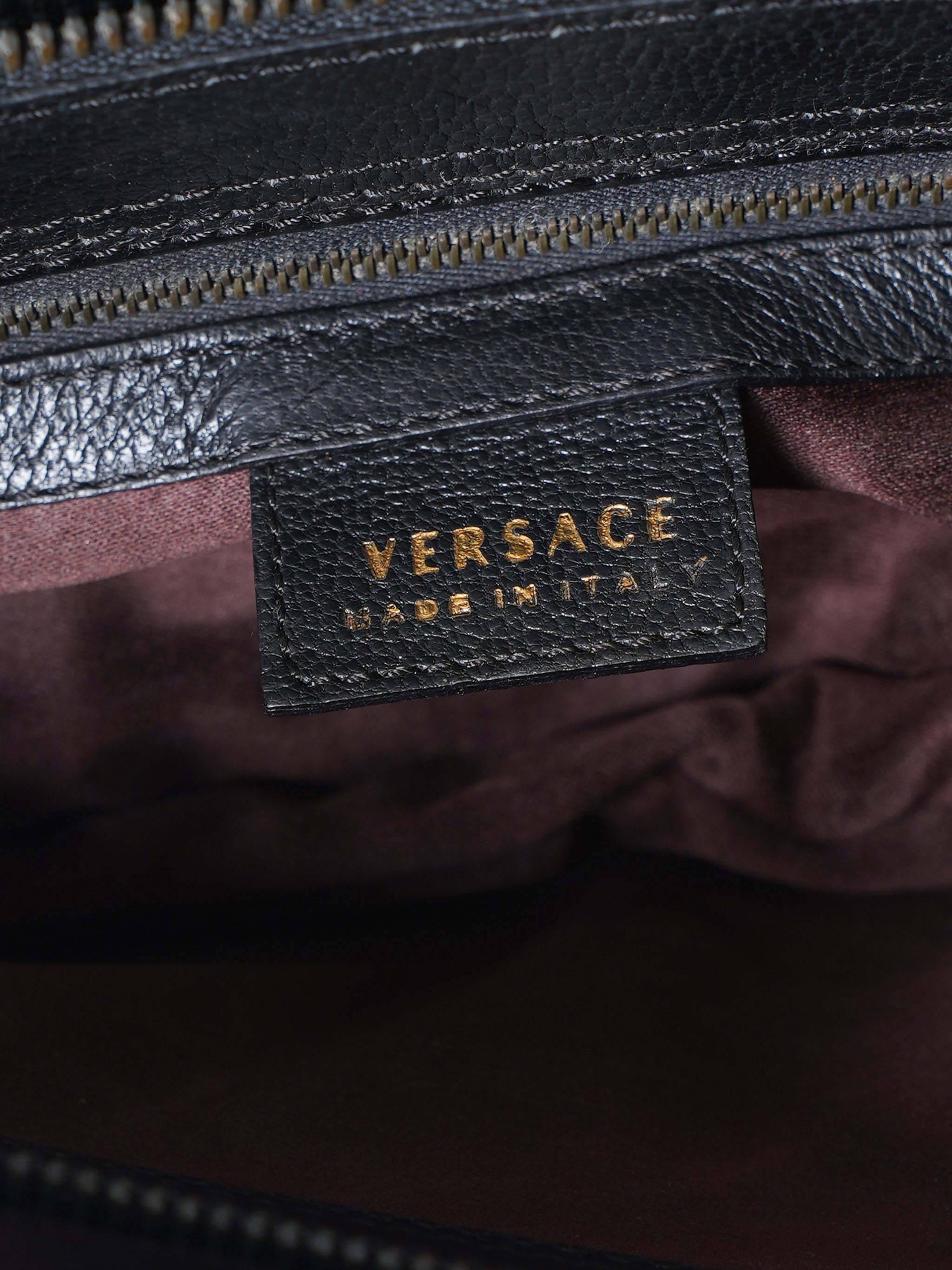 Gianni Versace Crocodile Embossed Patent Leather  Shoulder Bag