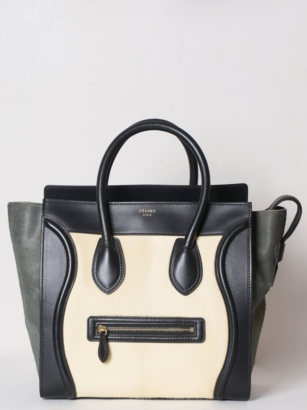Celine Pony Hair Mini Tricolour Luggage
