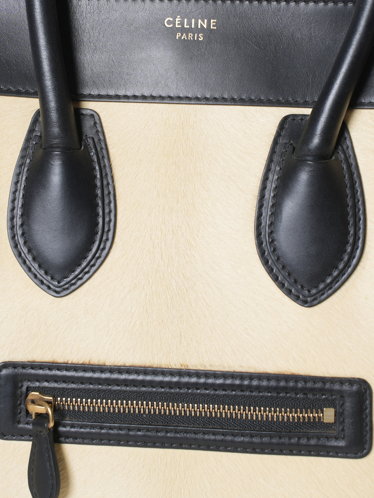 Celine Pony Hair Mini Tricolour Luggage