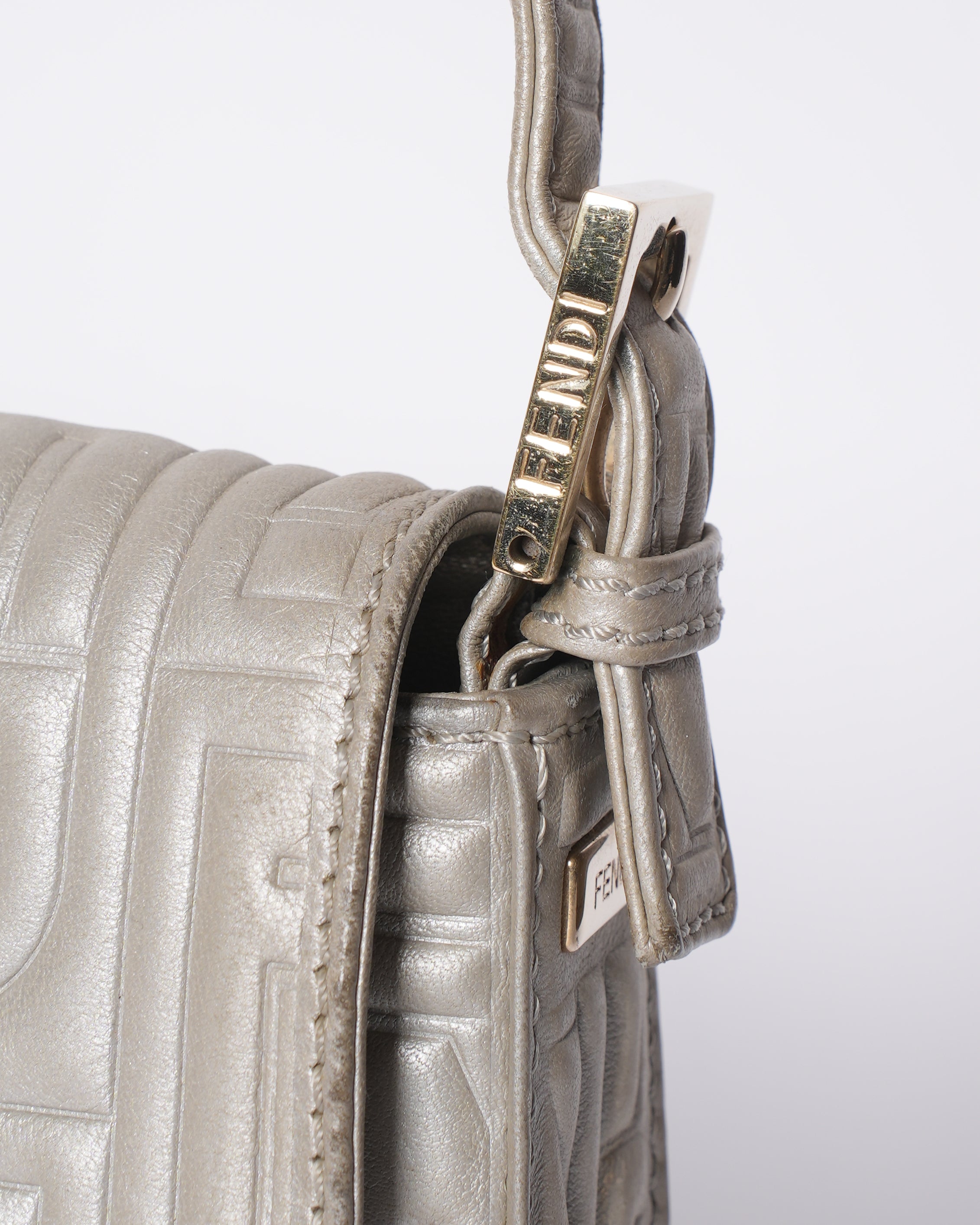 Fendi Quilted Baguette Shoulder Bag