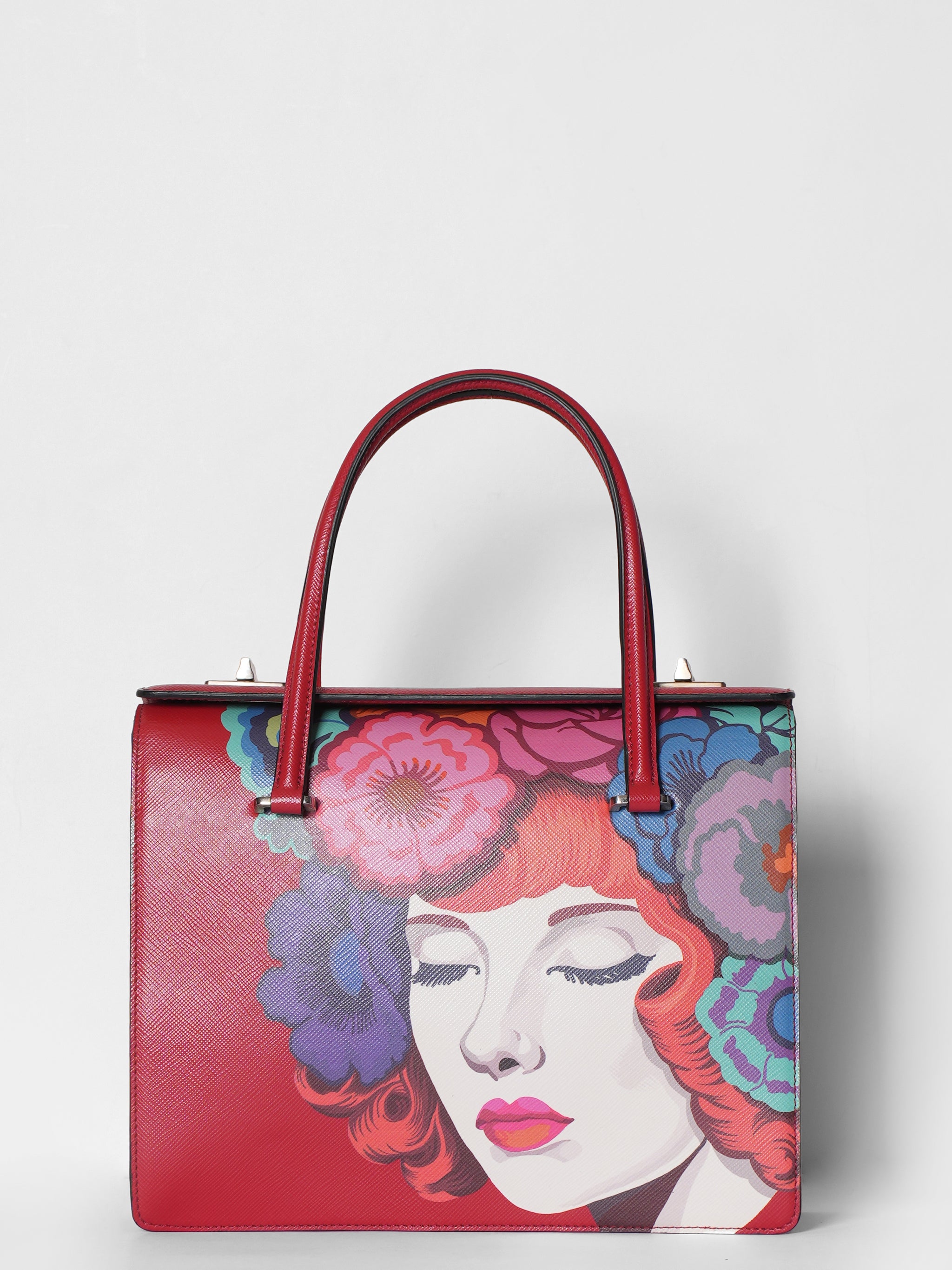 Prada Saffiano Face Art Shoulder Bag