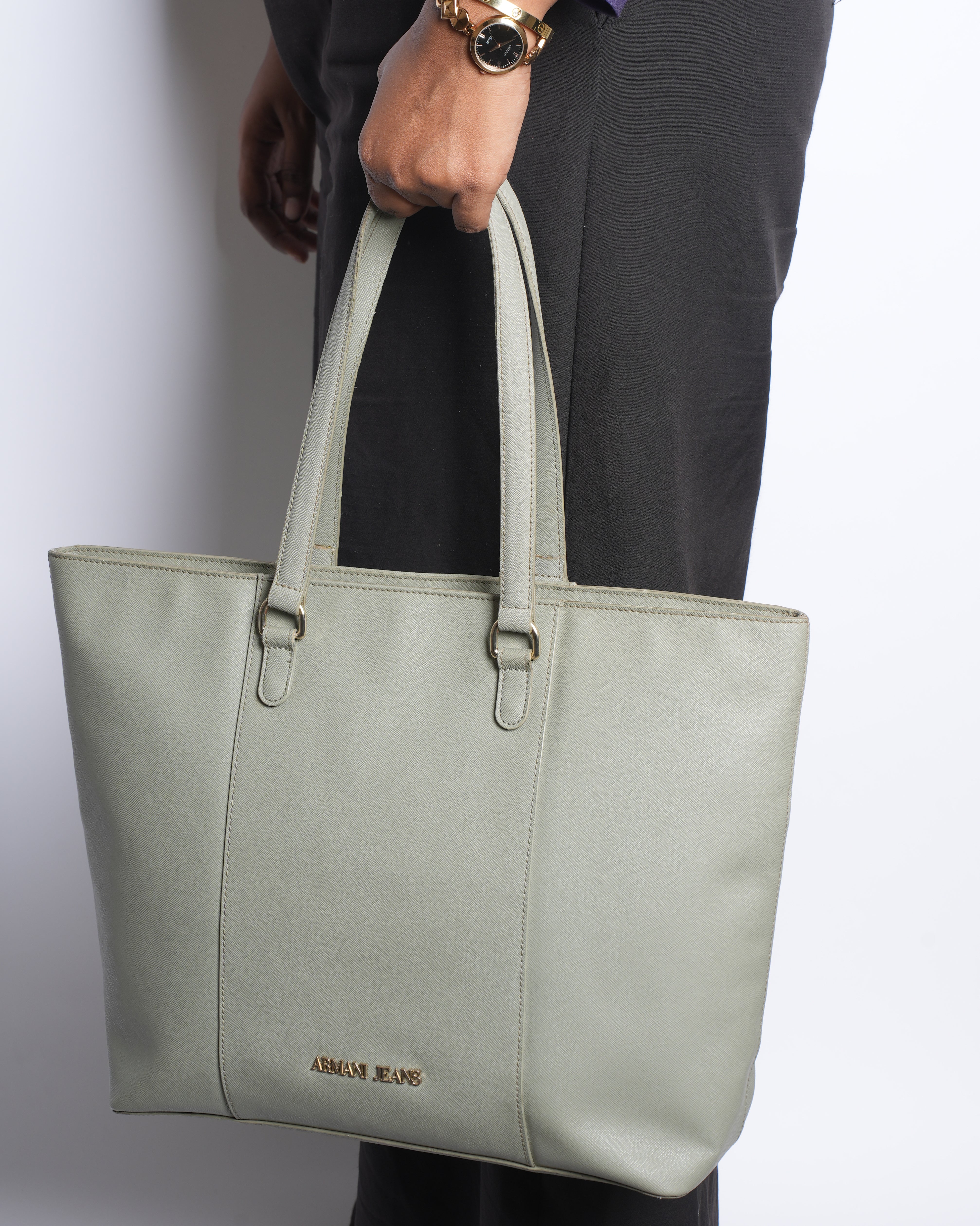 Armani Jeans Tote Bag In Military Green