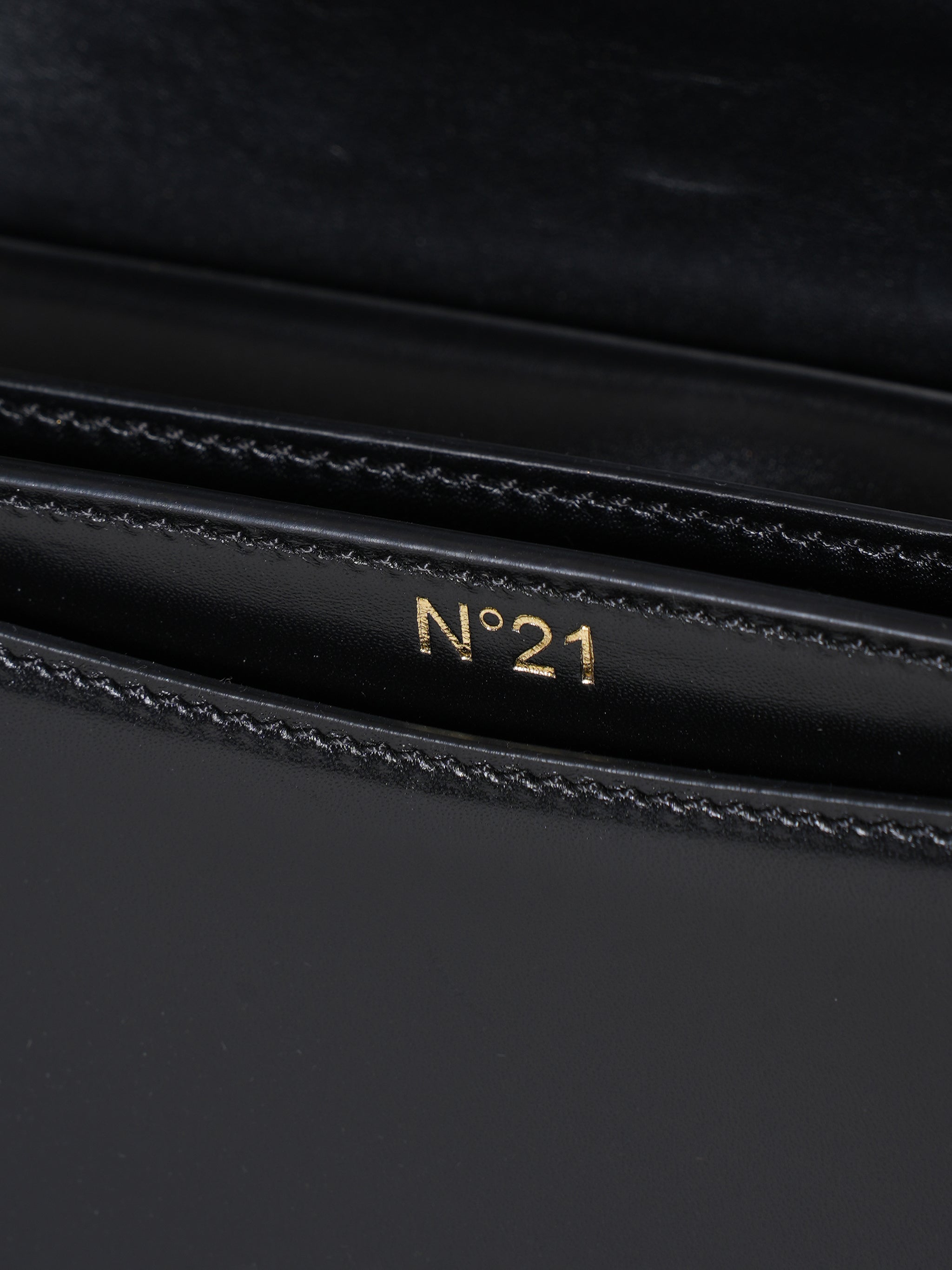 N°21 Black Leather Top Handle Alice Bag