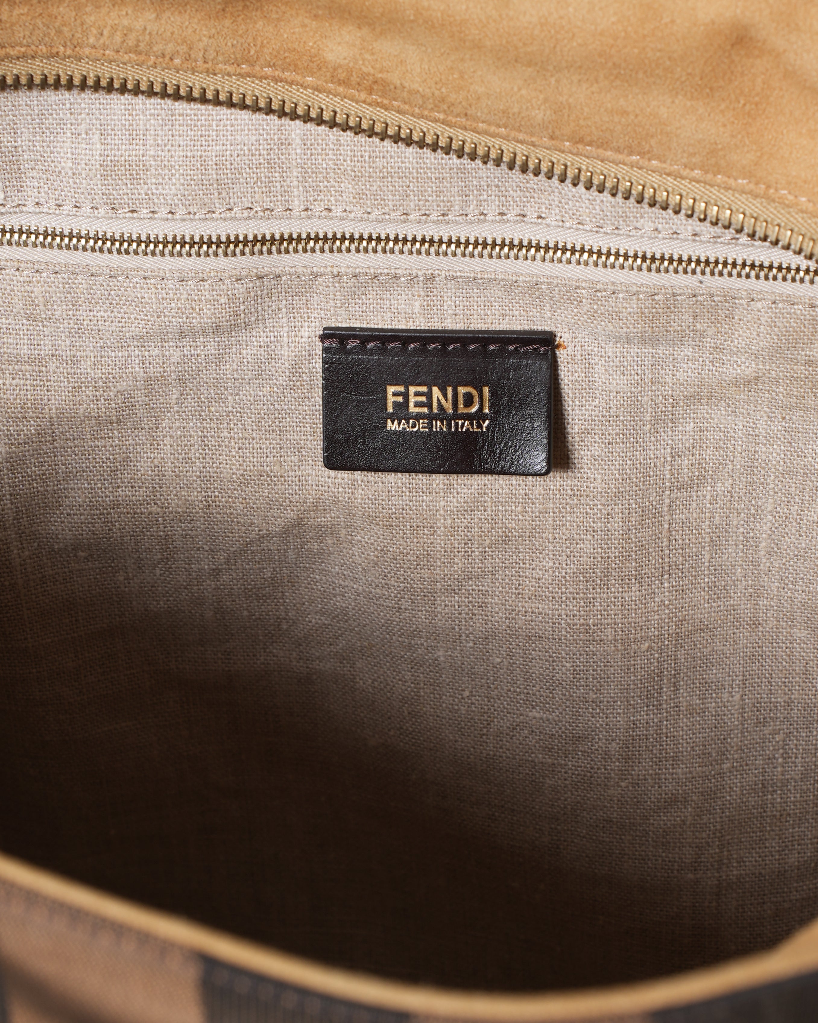 Fendi Pequin Horizontal Zip Tote  Bag