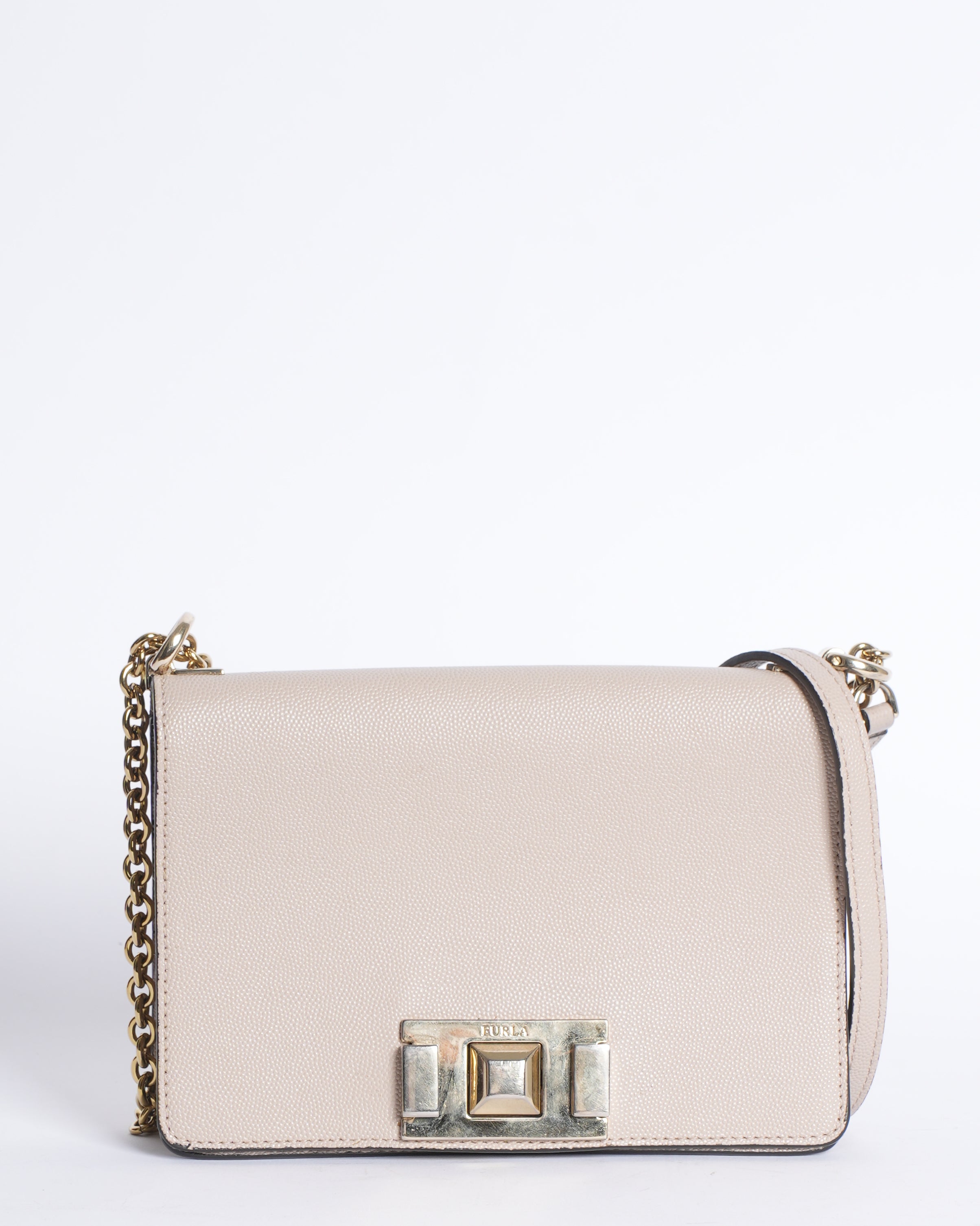 Furla pink leather mini shoulder bag