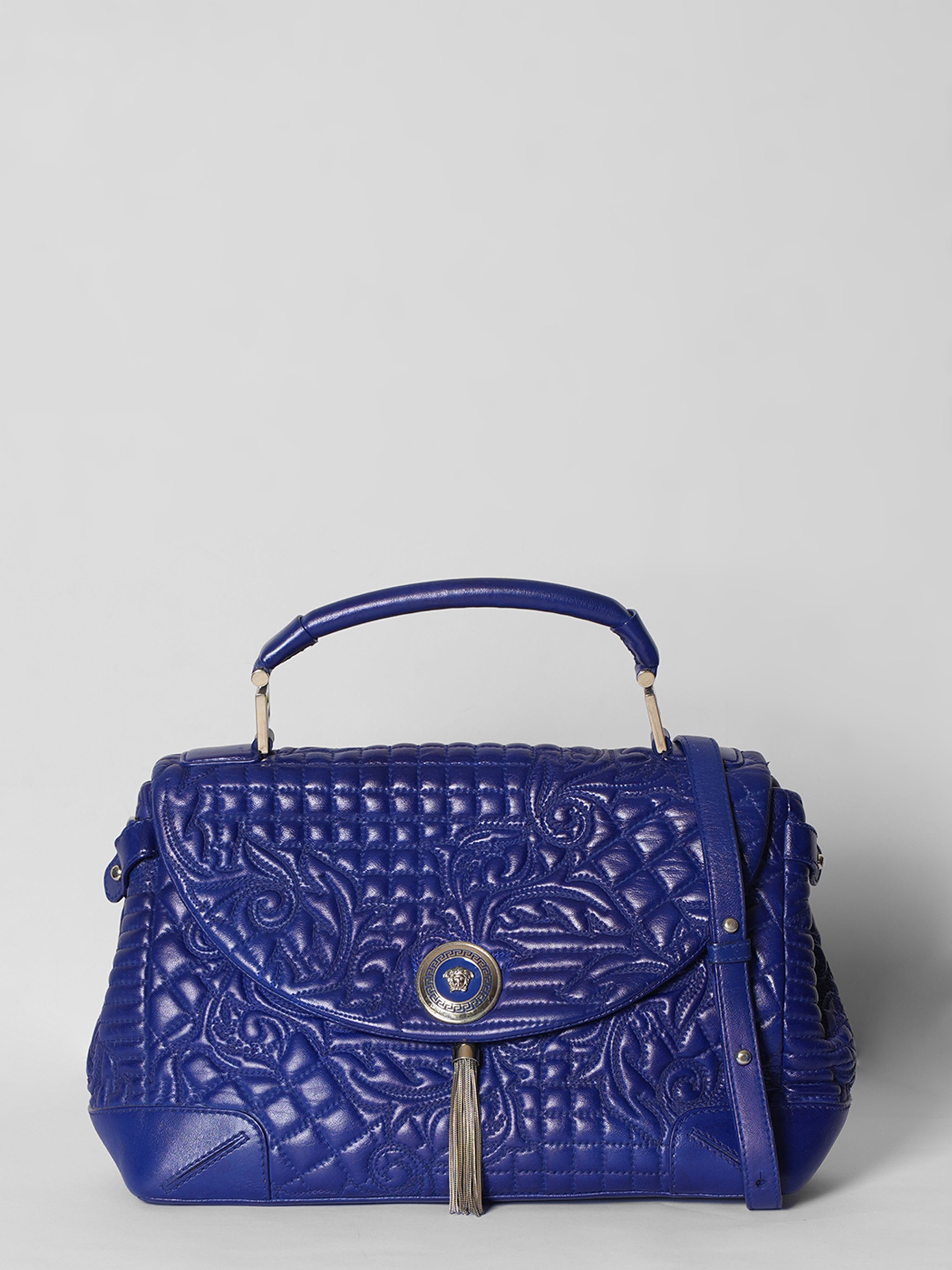 Versace Embroidered Satchel Bag