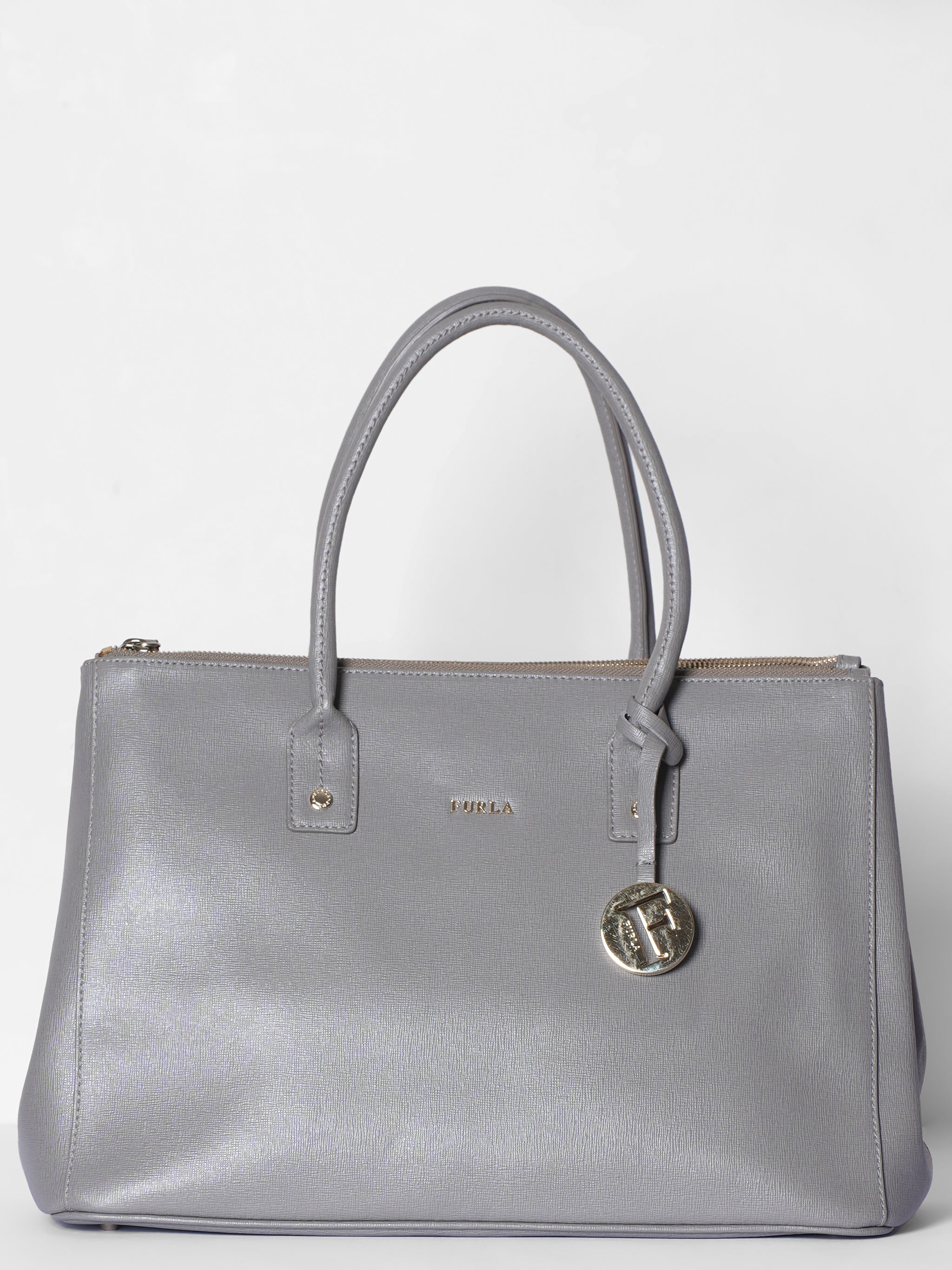 Furla Grey Top Handle Bag