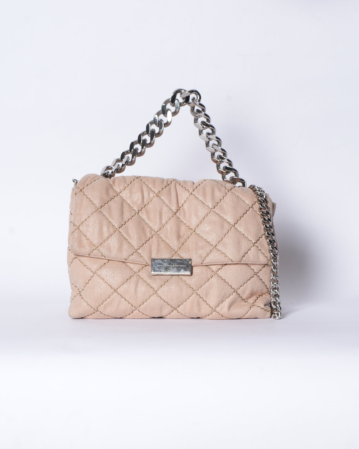 Stella McCartney Beige Medium Quilted Becks Shoulder Bag