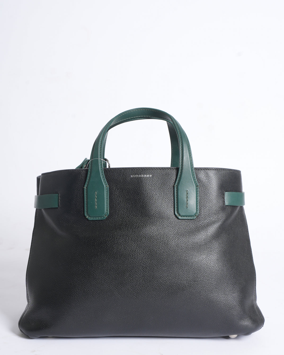 Burberry leather small banner tote