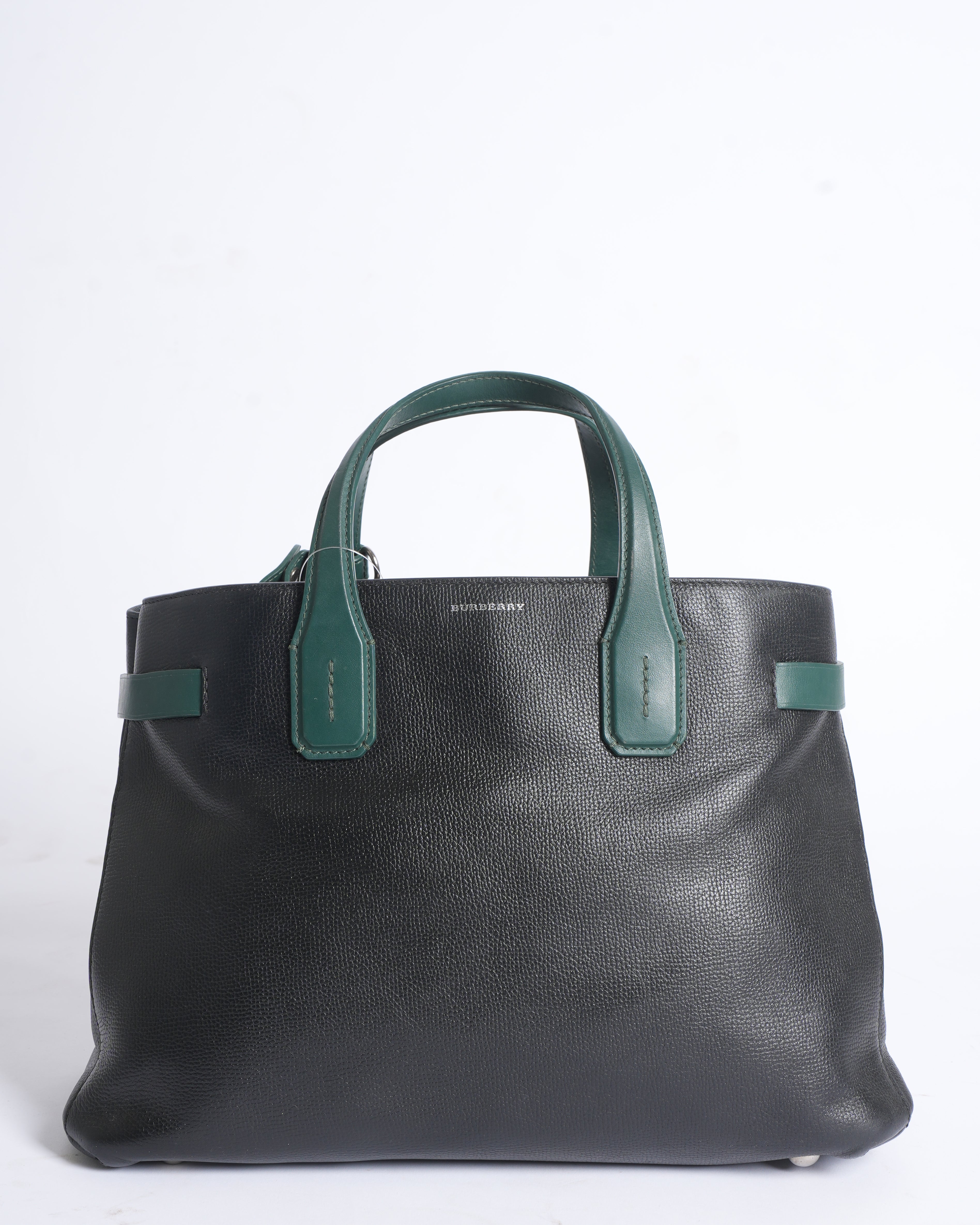 Burberry leather small banner tote