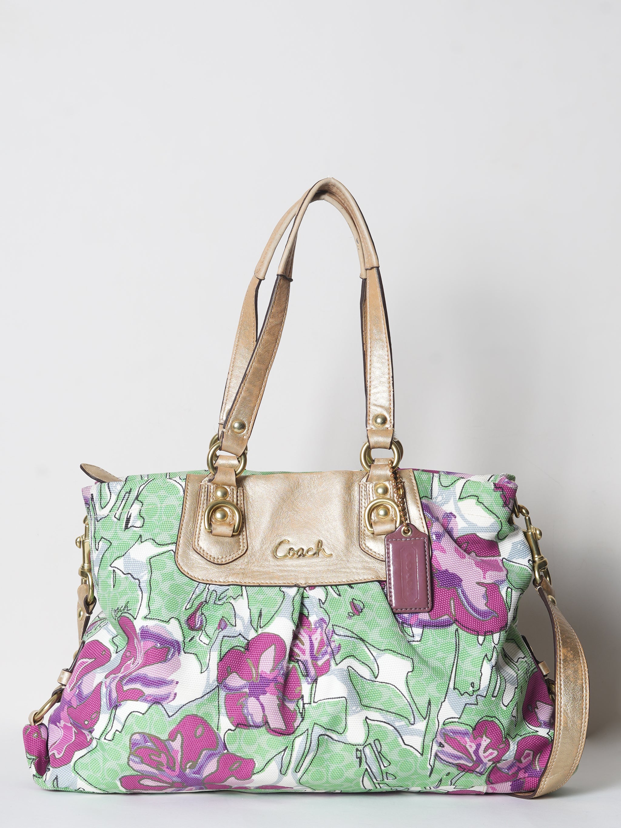 Coach Ashley Floral Iris Lavender Shoulder Bag