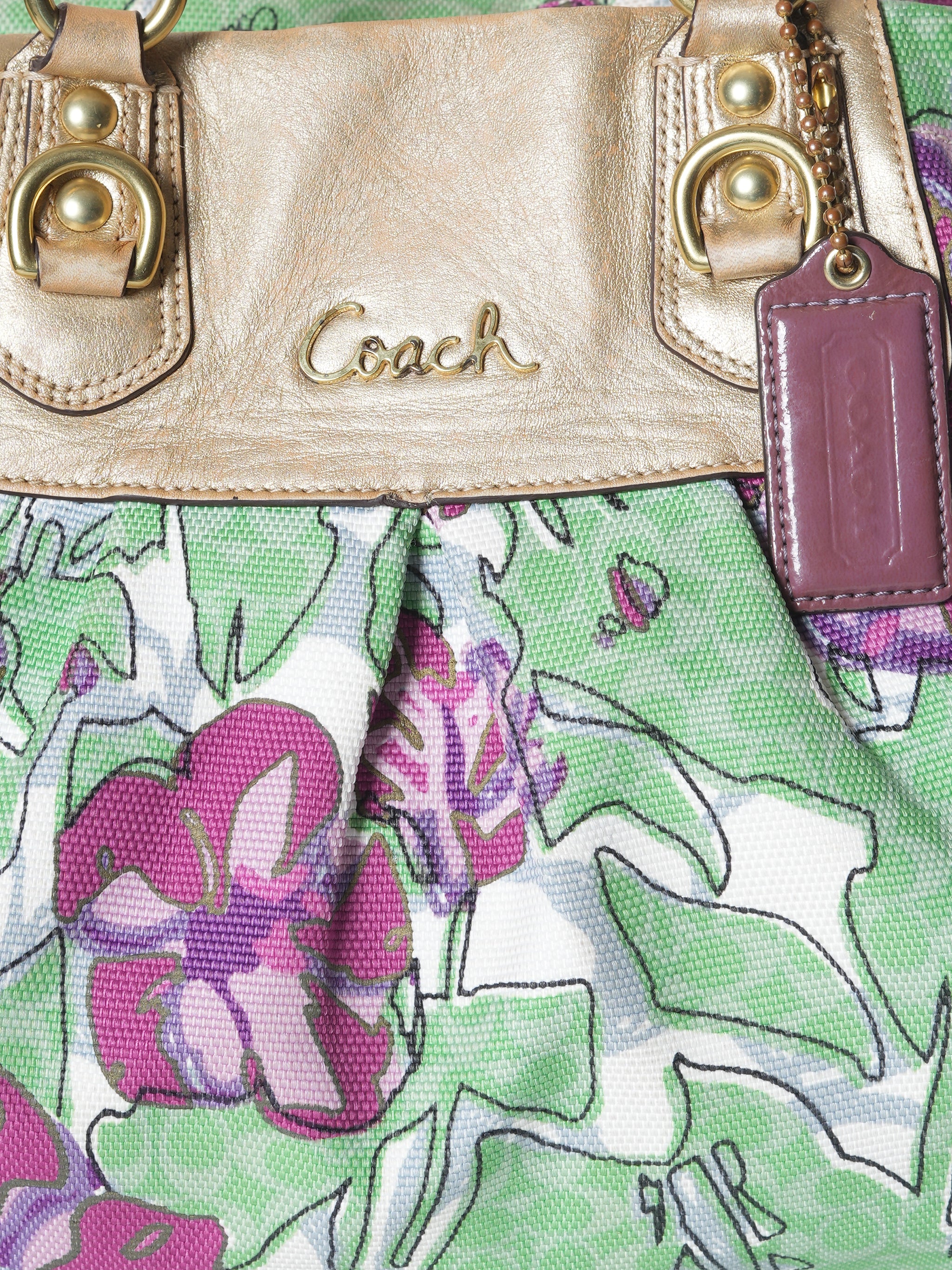 Coach Ashley Floral Iris Lavender Shoulder Bag