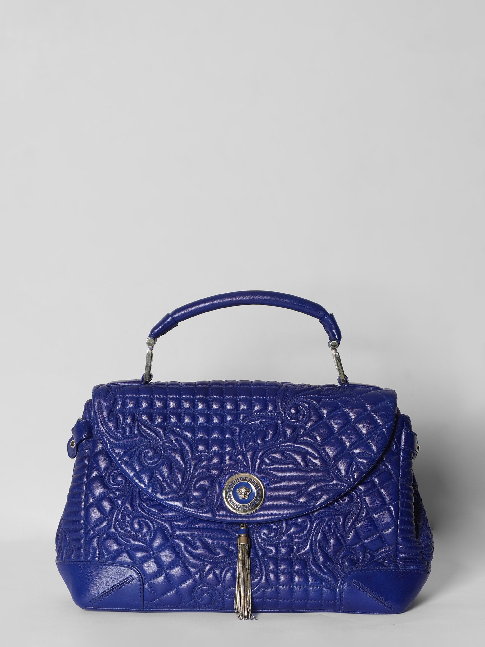 Versace Embroidered Satchel Bag