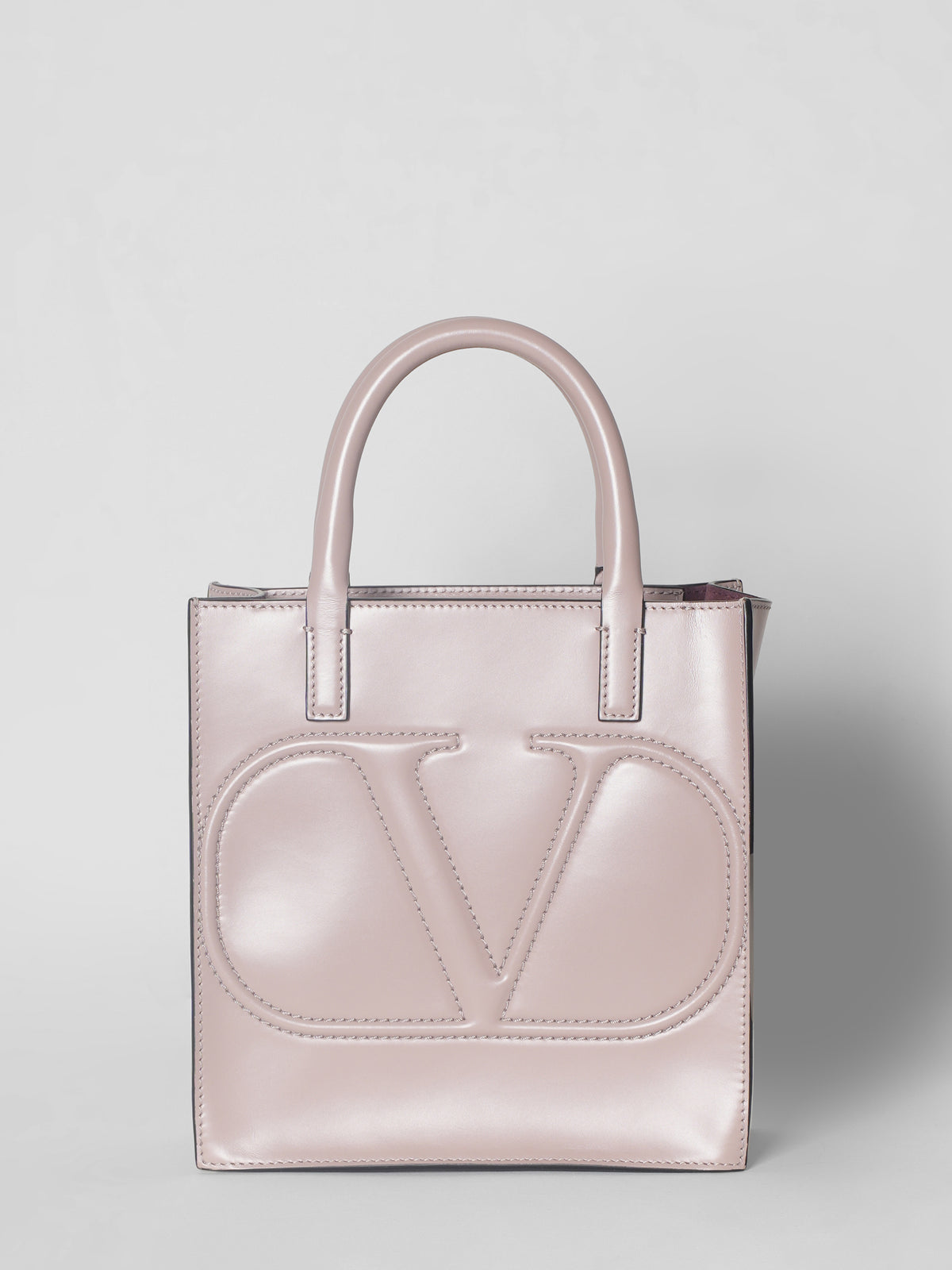 New Valentino Garavani V Logo Leather Handbag