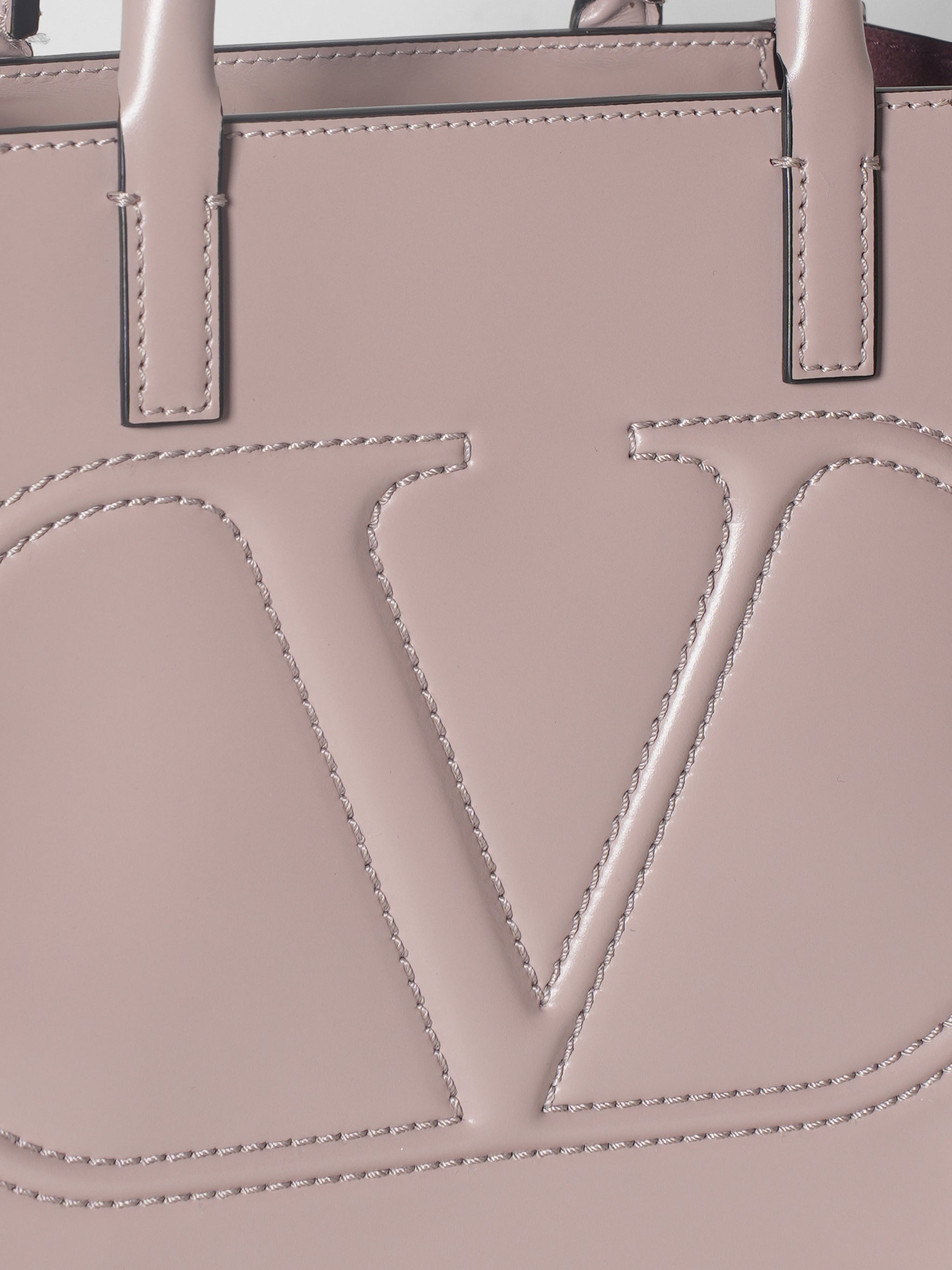 New Valentino Garavani V Logo Leather Handbag