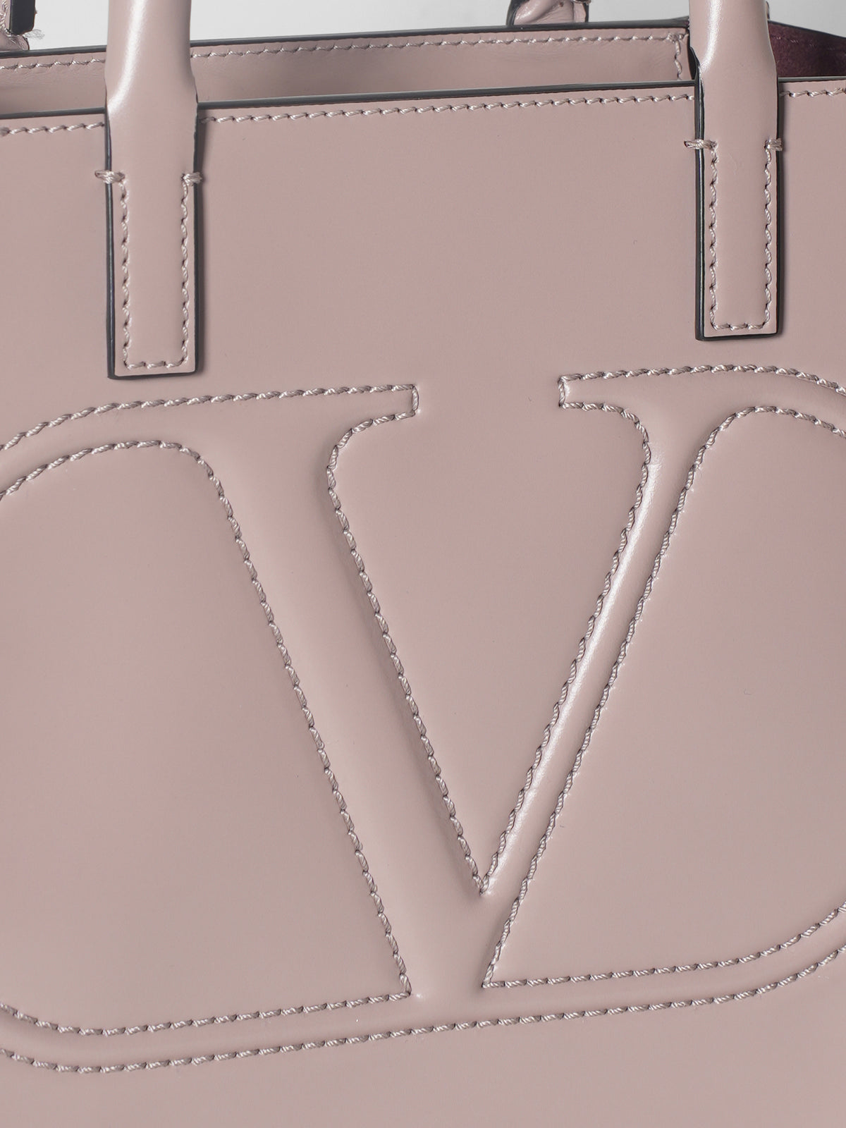 New Valentino Garavani V Logo Leather Handbag