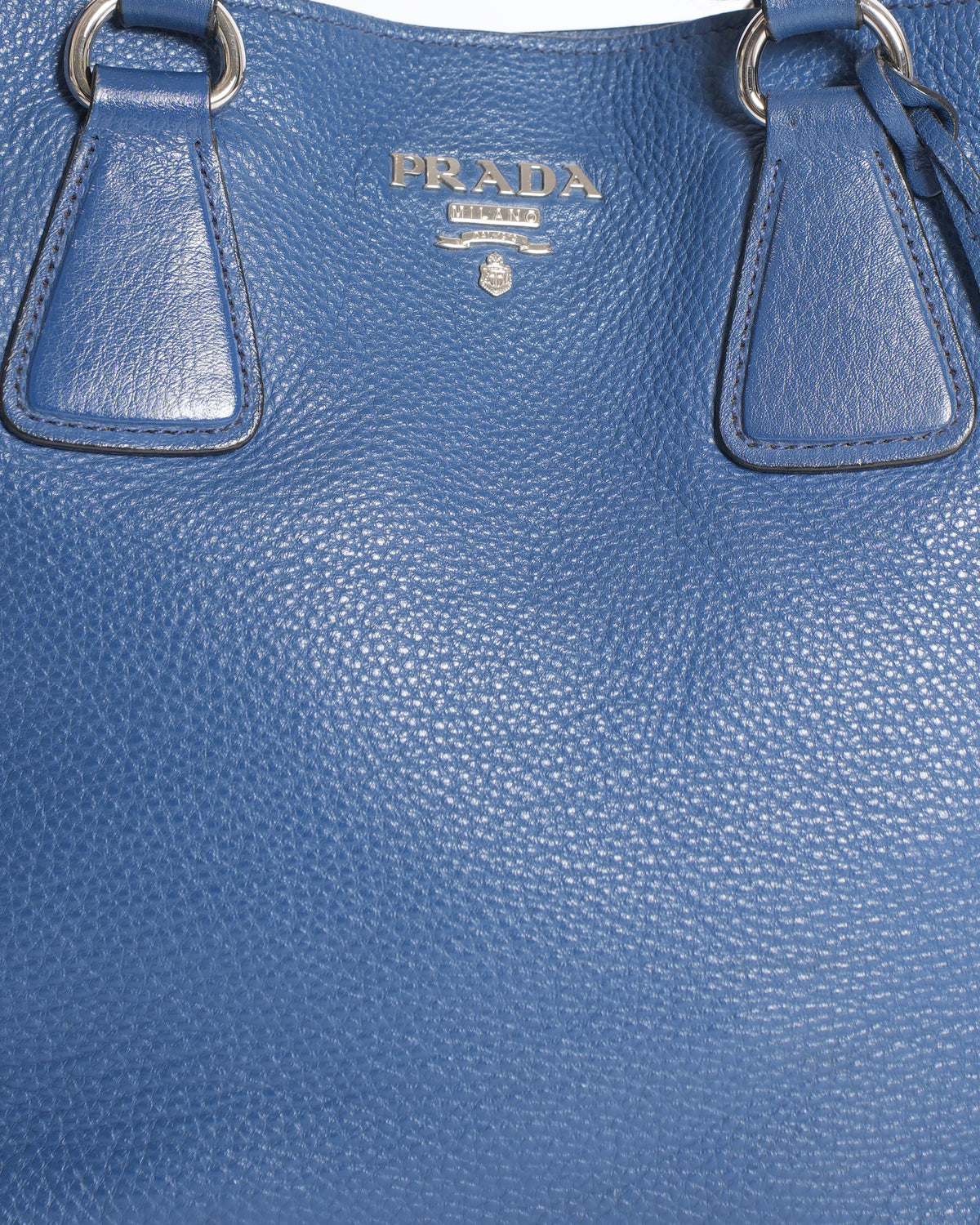 Prada Zip Around Shopper Tote Vitello In Blue