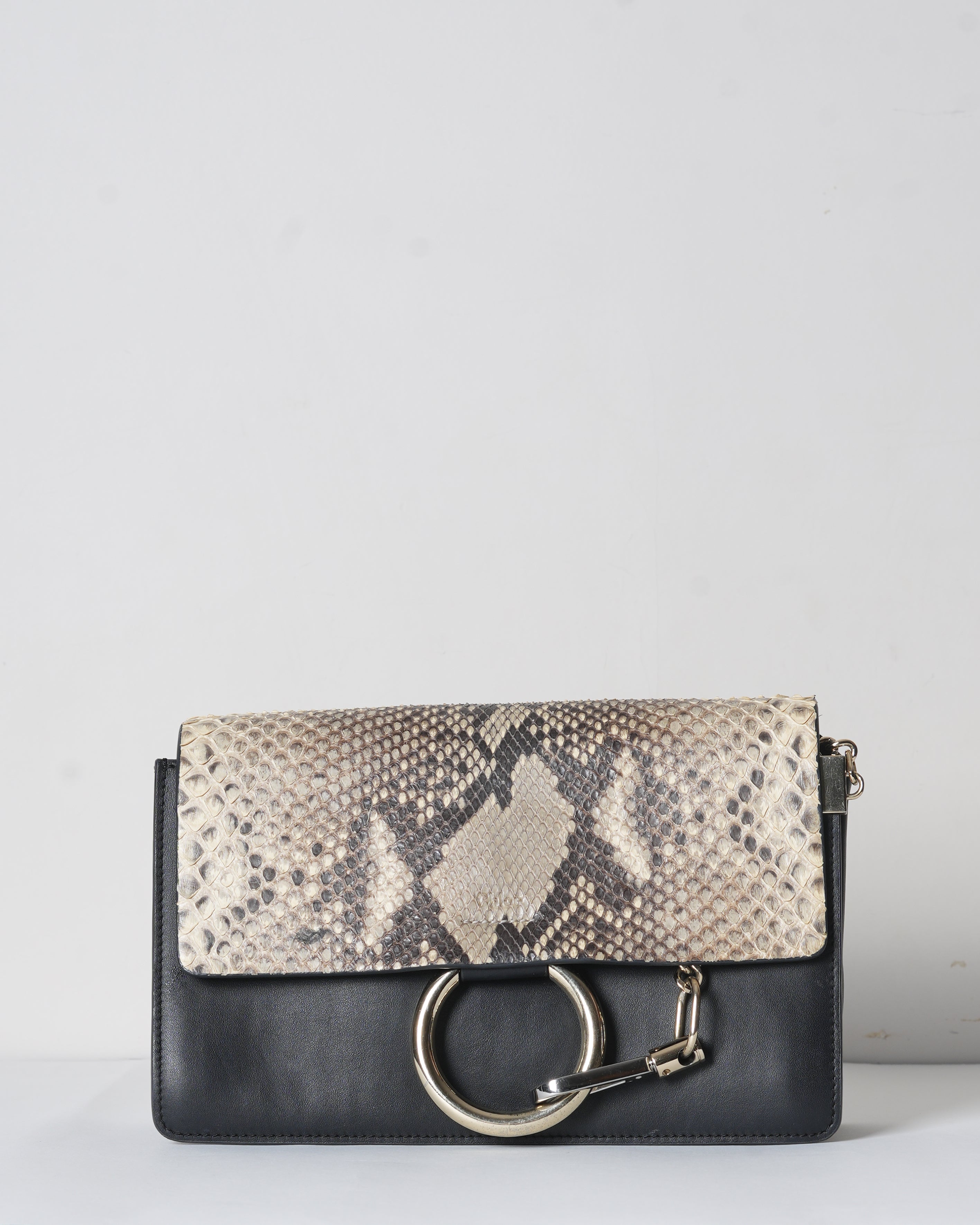 Chloe Leather & Python Small Faye Shoulder Bag