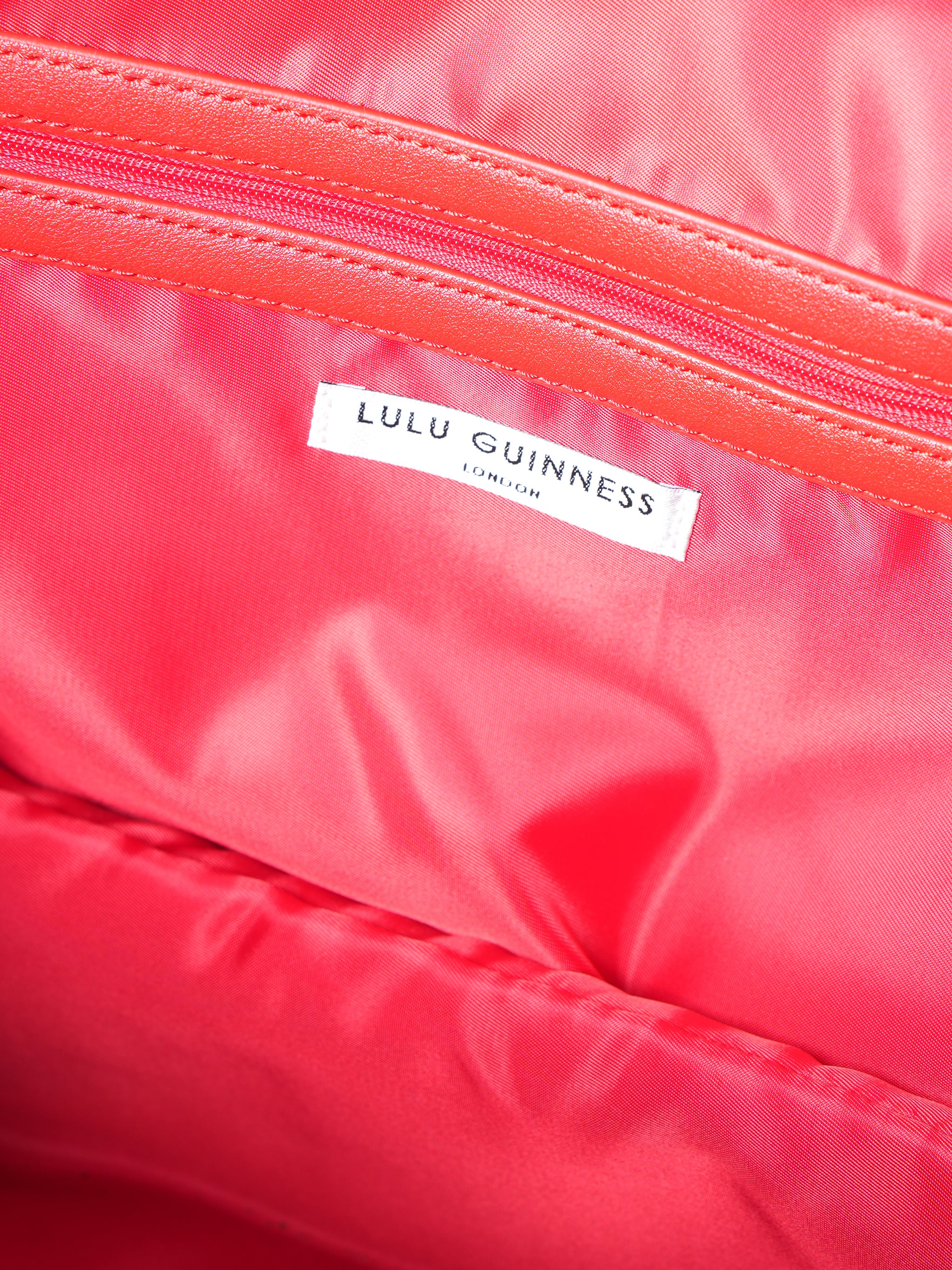 New Lulu Guinness Lip Blot Holdall Red/Black