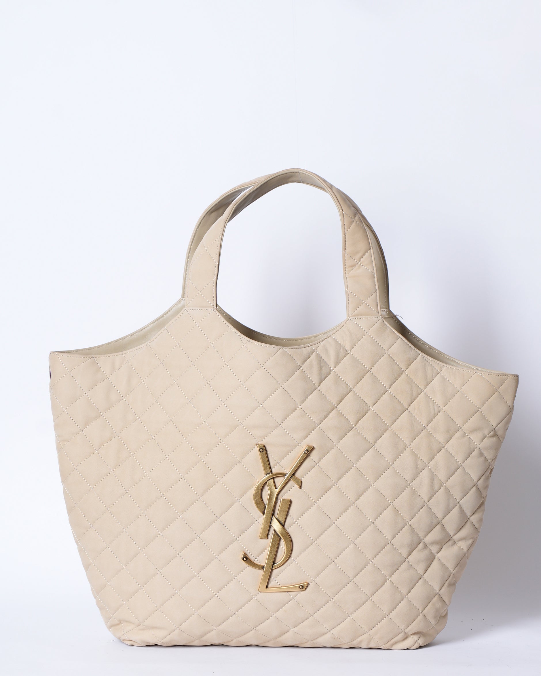 New Saint Laurent Icare Maxi Shopping Bag In Quilted Nubuck Suede